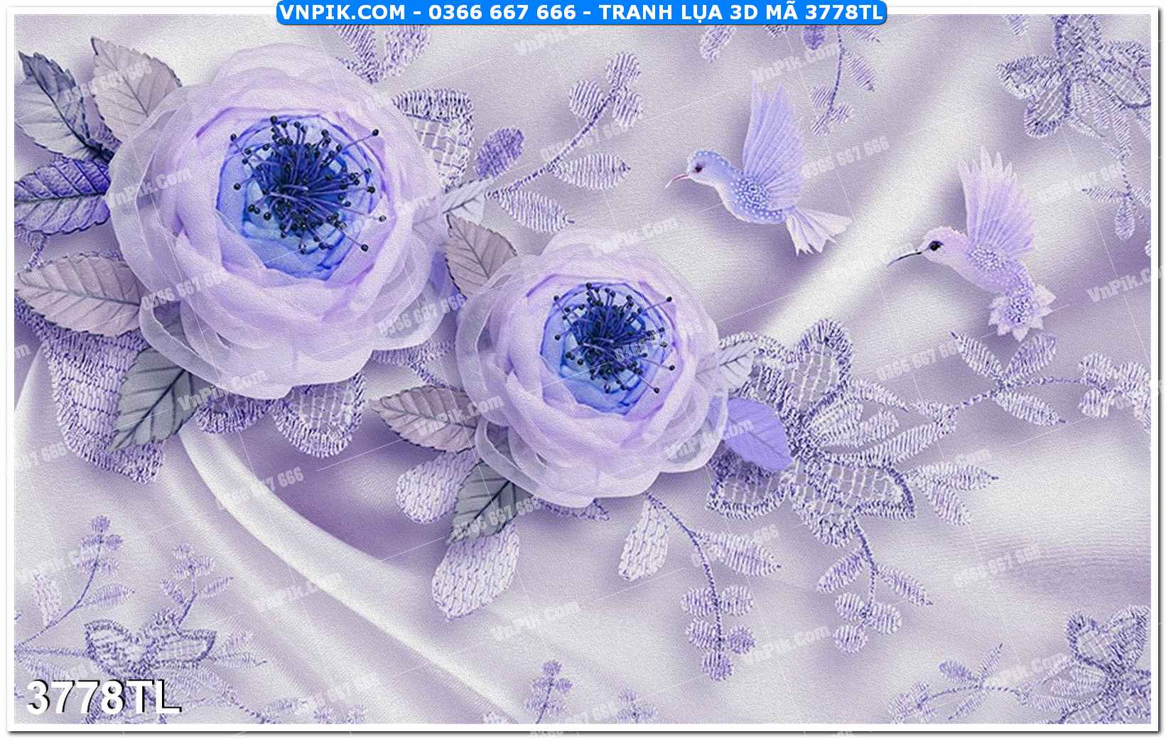 Tranh lụa 3D – Tranh trang trí dán tường 3778TL