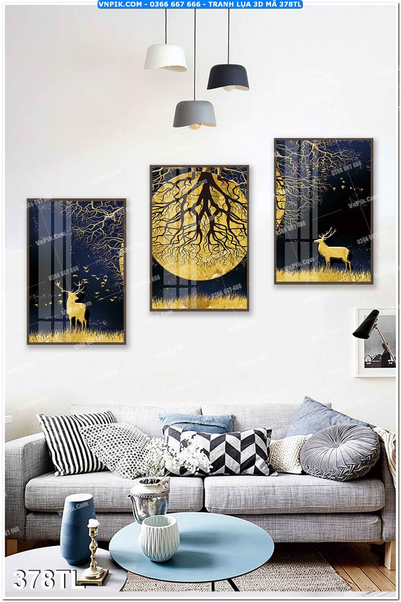 Tranh lụa 3D – Tranh trang trí dán tường 378TL