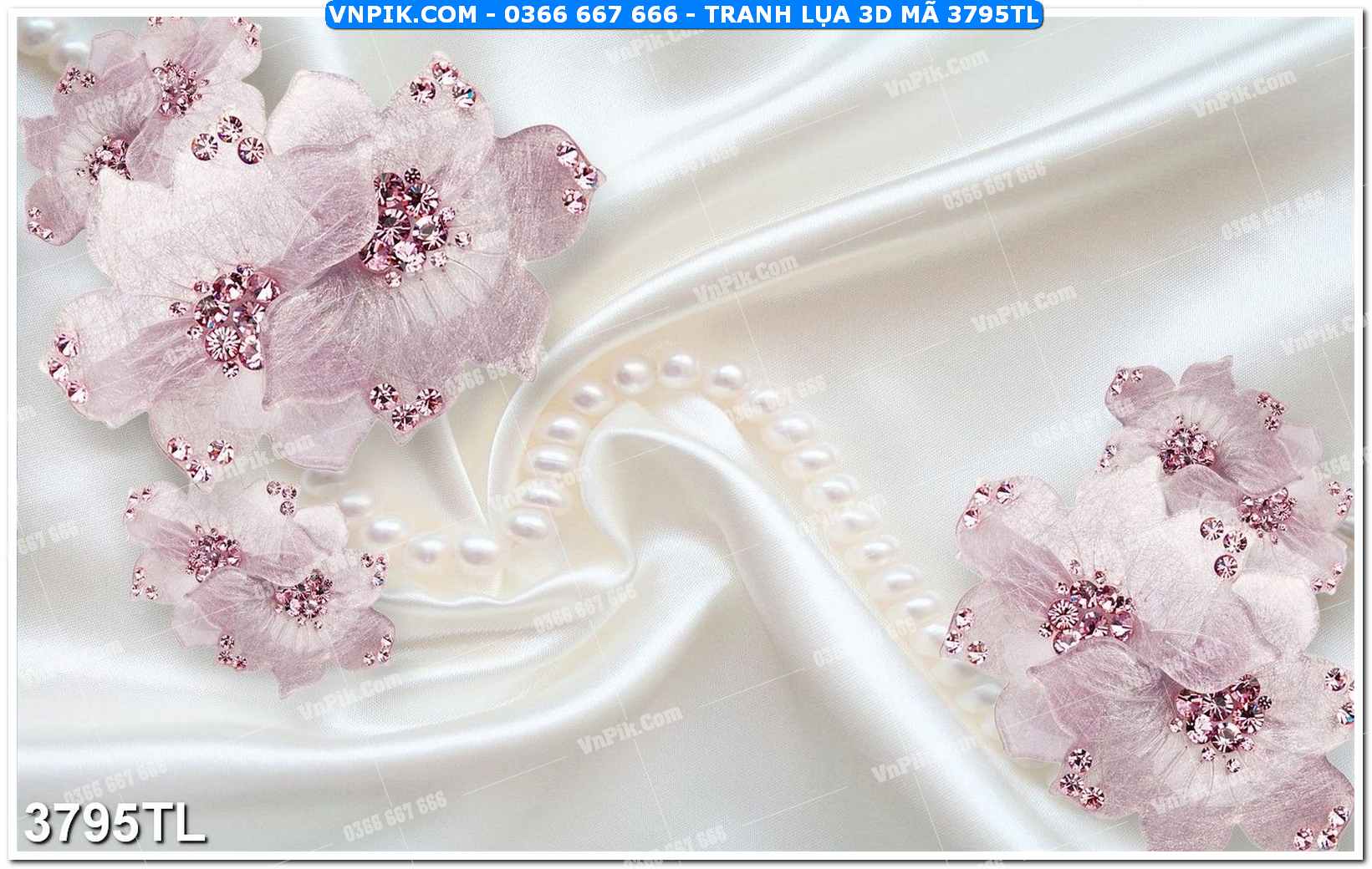 Tranh lụa 3D – Tranh trang trí dán tường 3795TL