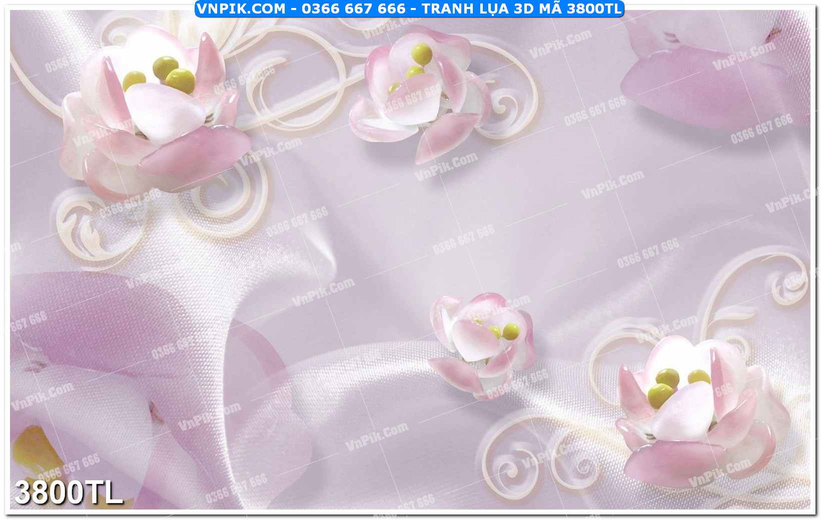 Tranh lụa 3D – Tranh trang trí dán tường 3800TL