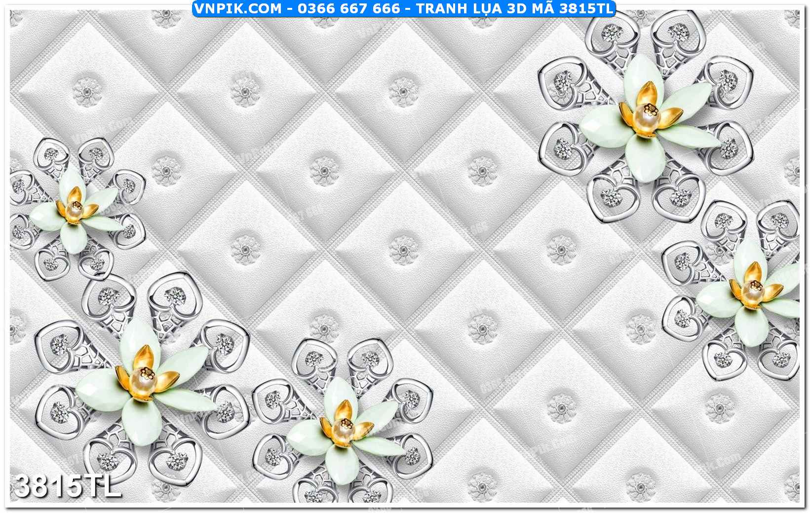 Tranh lụa 3D – Tranh trang trí dán tường 3815TL