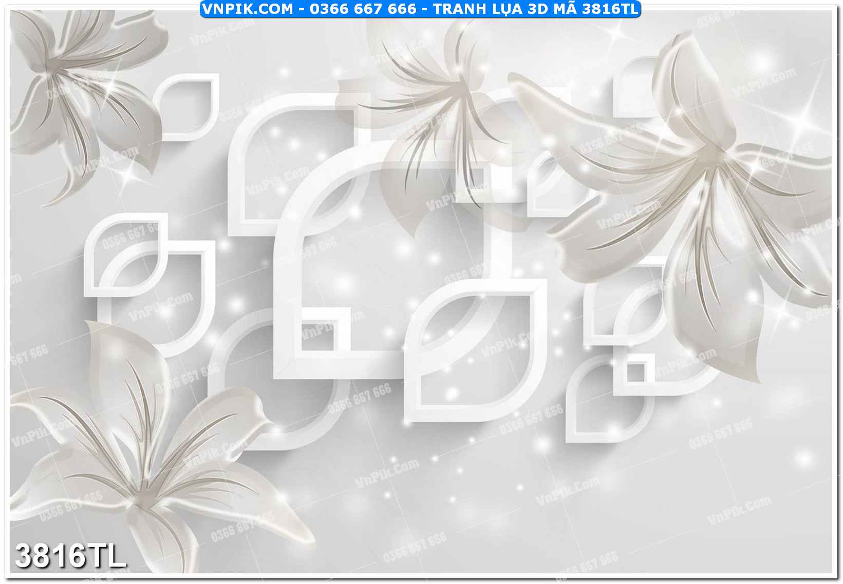 Tranh lụa 3D – Tranh trang trí dán tường 3816TL