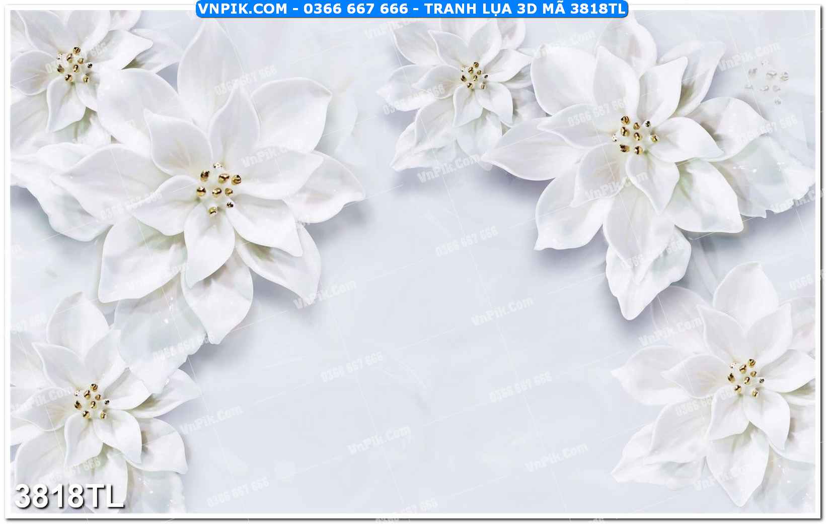 Tranh lụa 3D – Tranh trang trí dán tường 3818TL