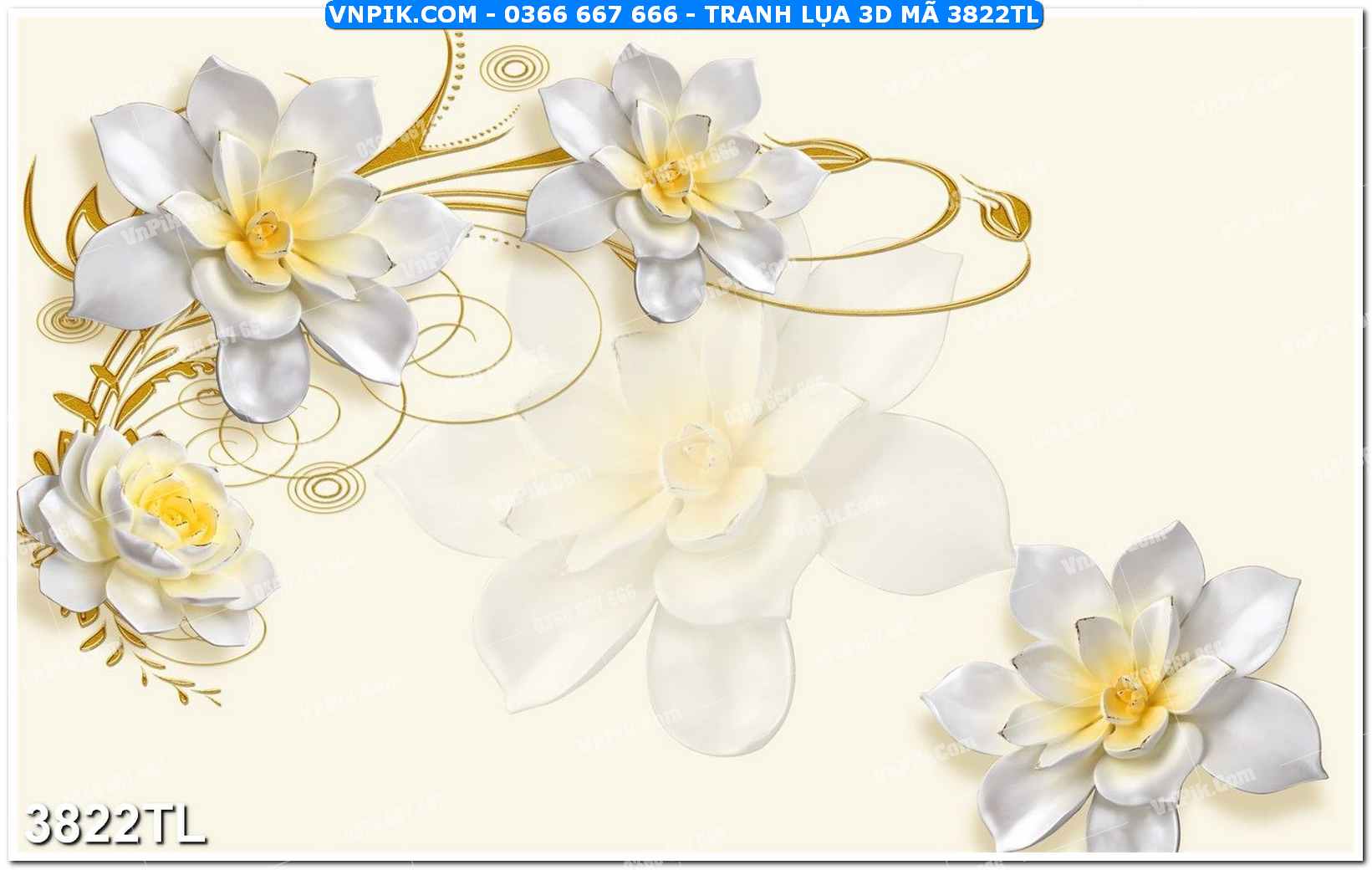 Tranh lụa 3D – Tranh trang trí dán tường 3822TL