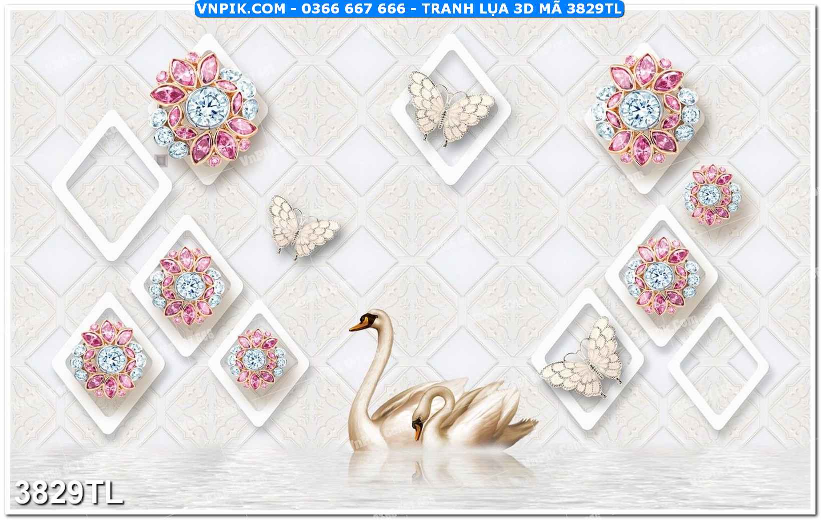 Tranh lụa 3D – Tranh trang trí dán tường 3829TL