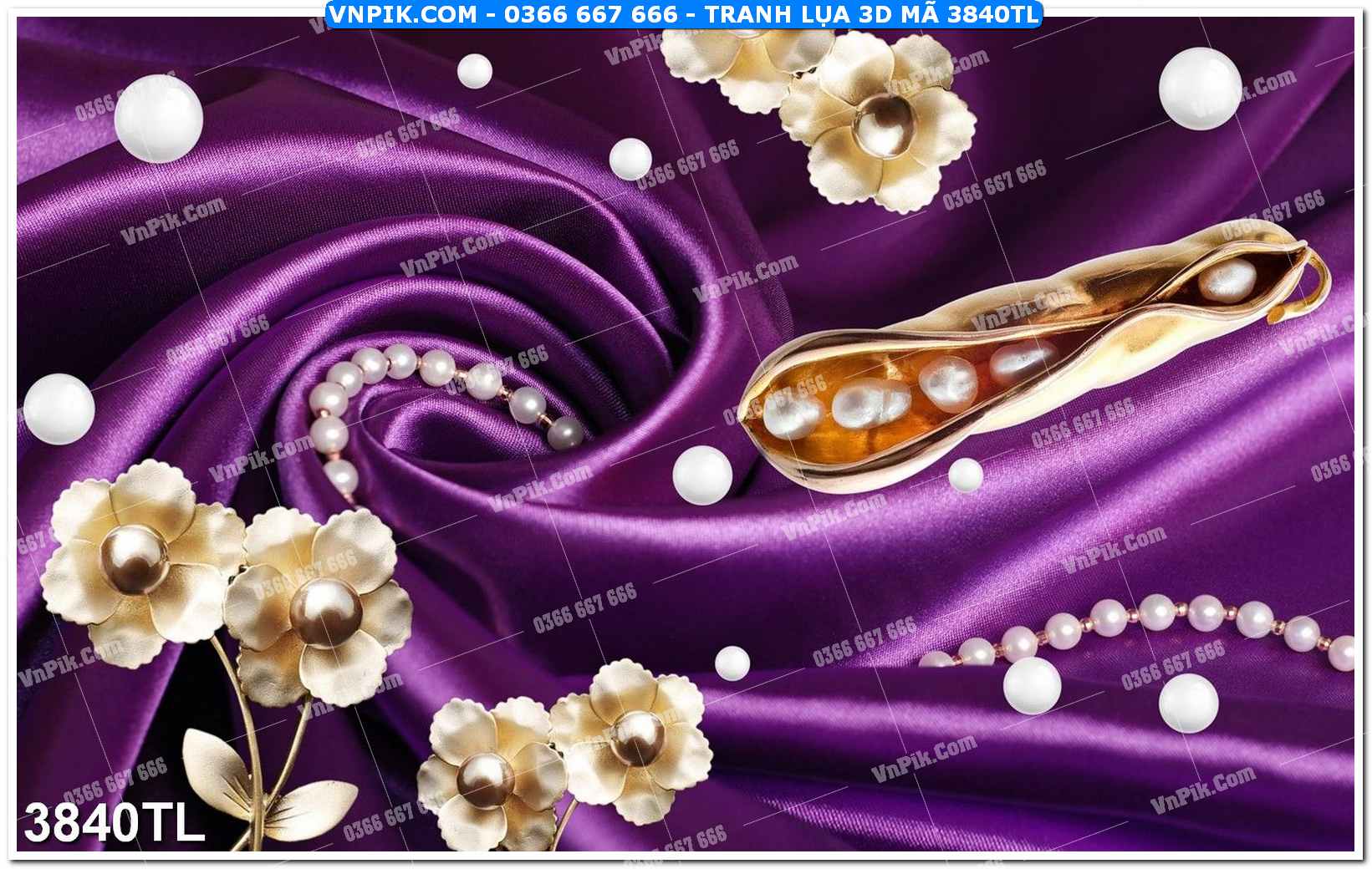 Tranh lụa 3D – Tranh trang trí dán tường 3840TL