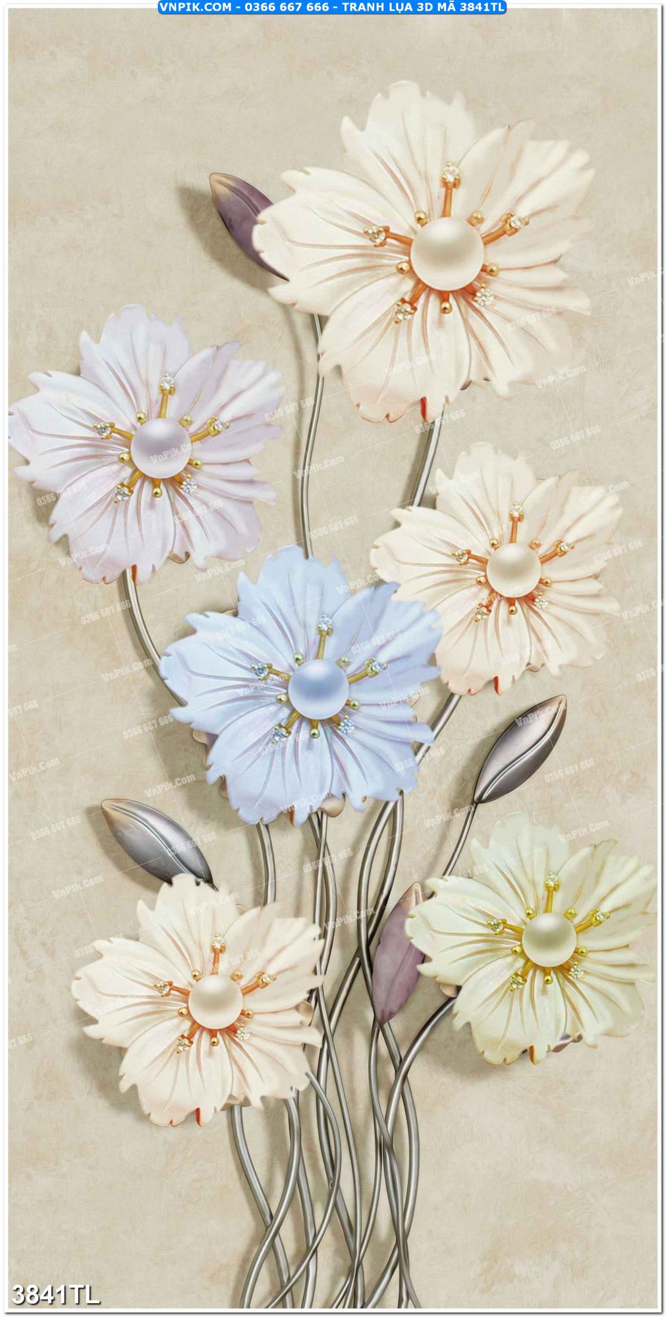 Tranh lụa 3D – Tranh trang trí dán tường 3841TL