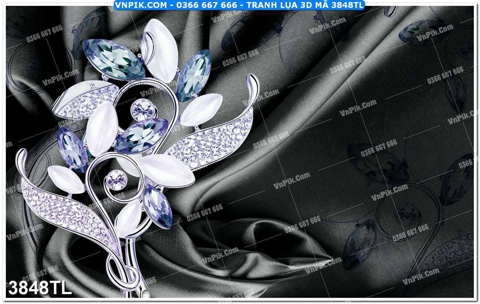 Tranh lụa 3D – Tranh trang trí dán tường 3848TL