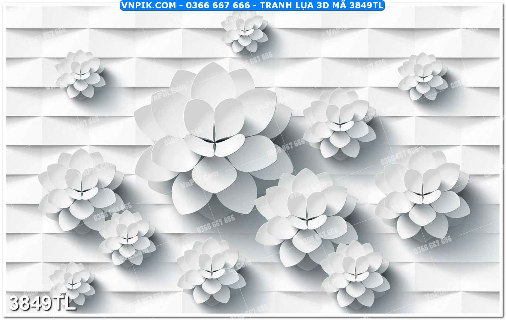 Tranh lụa 3D – Tranh trang trí dán tường 3849TL