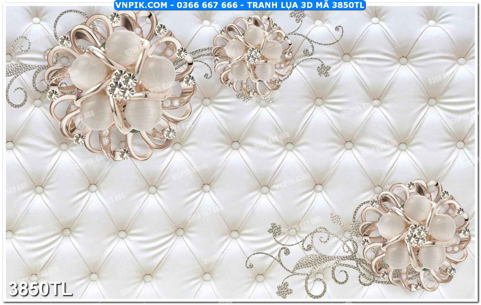 Tranh lụa 3D – Tranh trang trí dán tường 3850TL