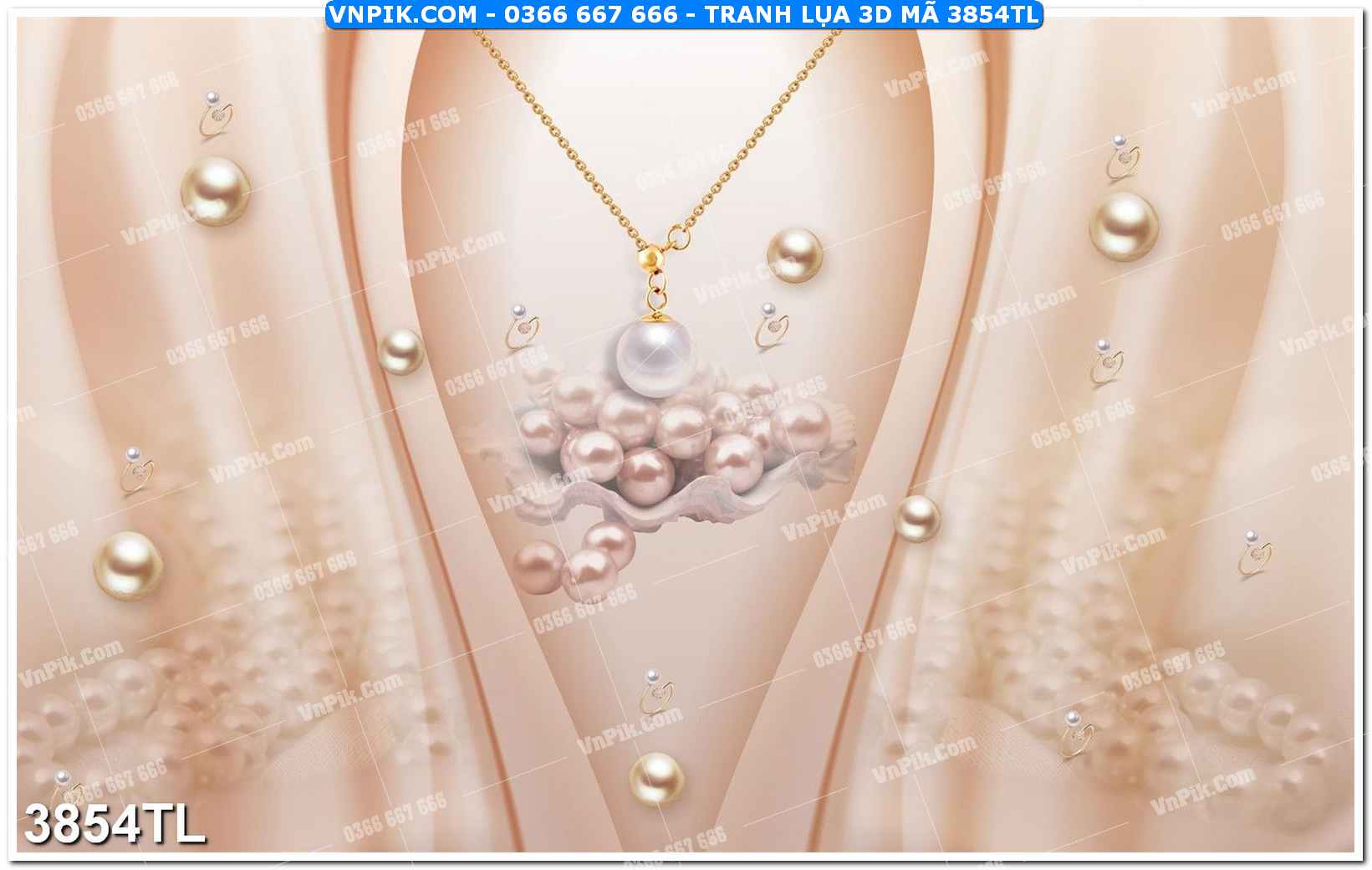 Tranh lụa 3D – Tranh trang trí dán tường 3854TL