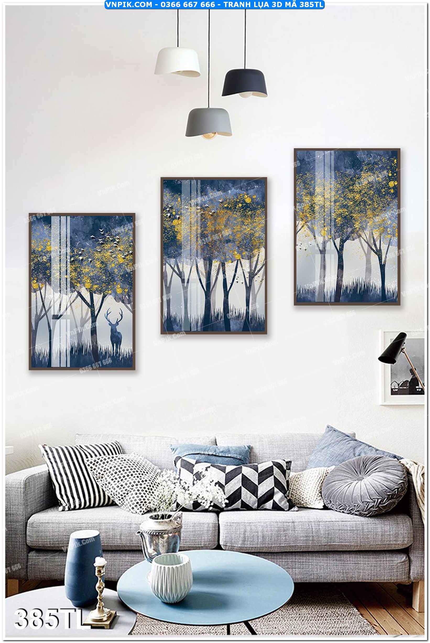 Tranh lụa 3D – Tranh trang trí dán tường 385TL