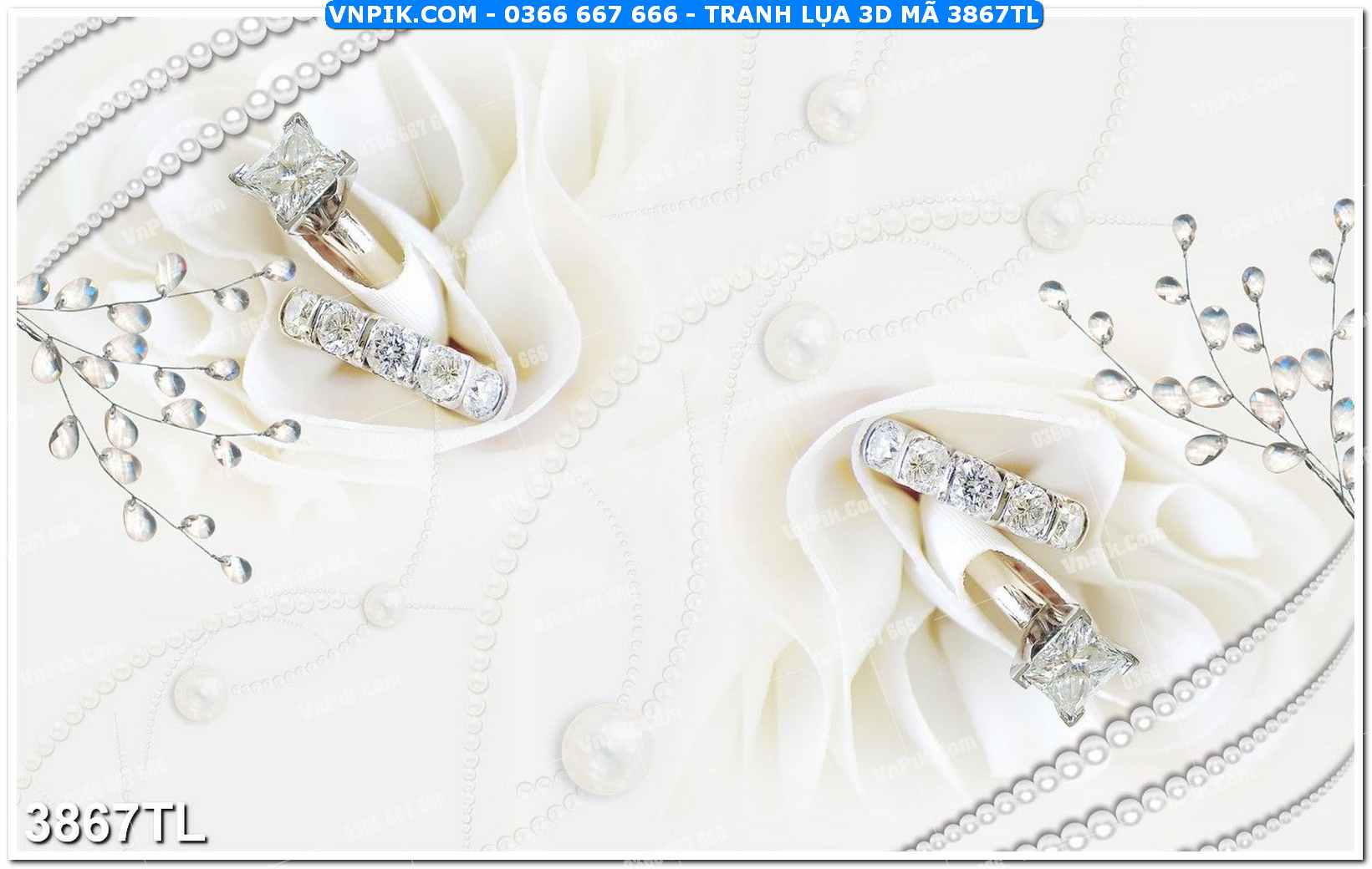 Tranh lụa 3D – Tranh trang trí dán tường 3867TL