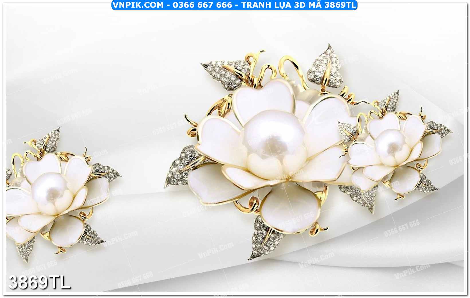 Tranh lụa 3D – Tranh trang trí dán tường 3869TL