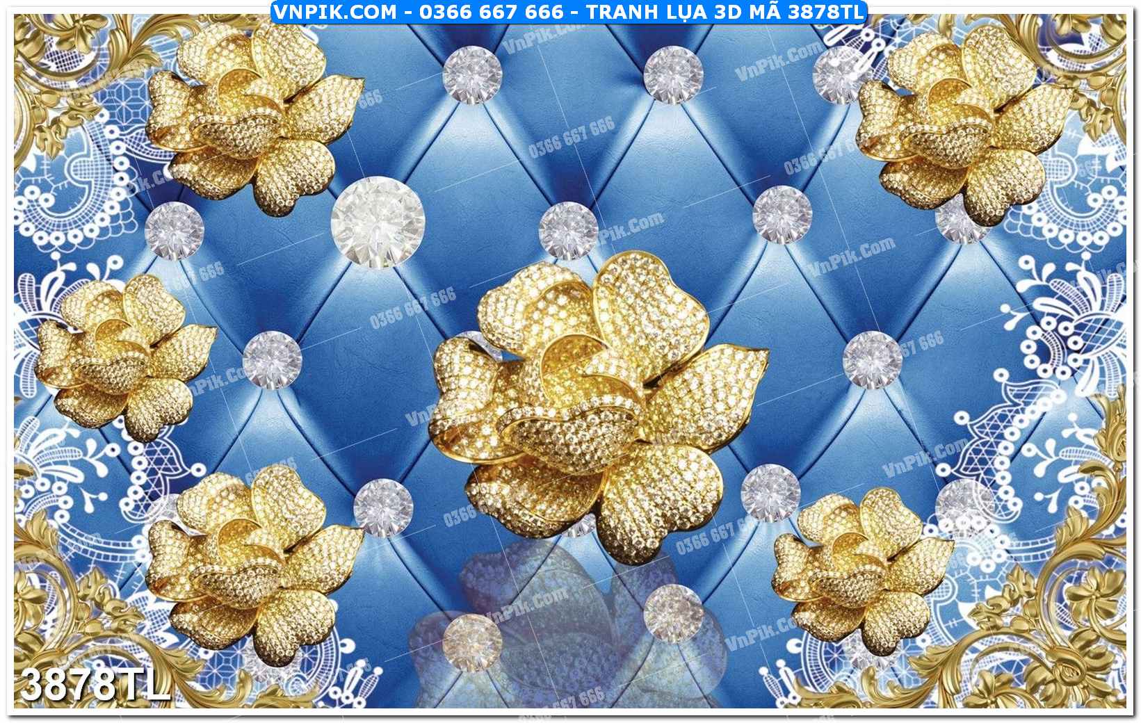 Tranh lụa 3D – Tranh trang trí dán tường 3878TL