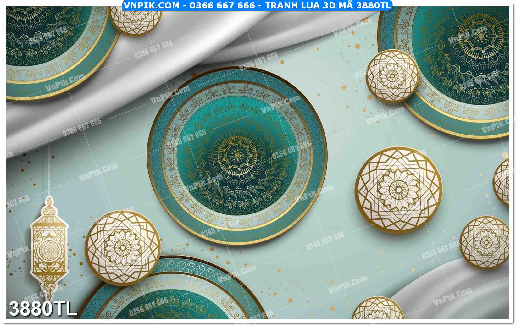 Tranh lụa 3D – Tranh trang trí dán tường 3880TL