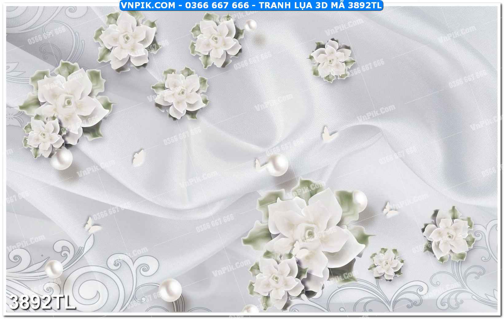 Tranh lụa 3D – Tranh trang trí dán tường 3892TL