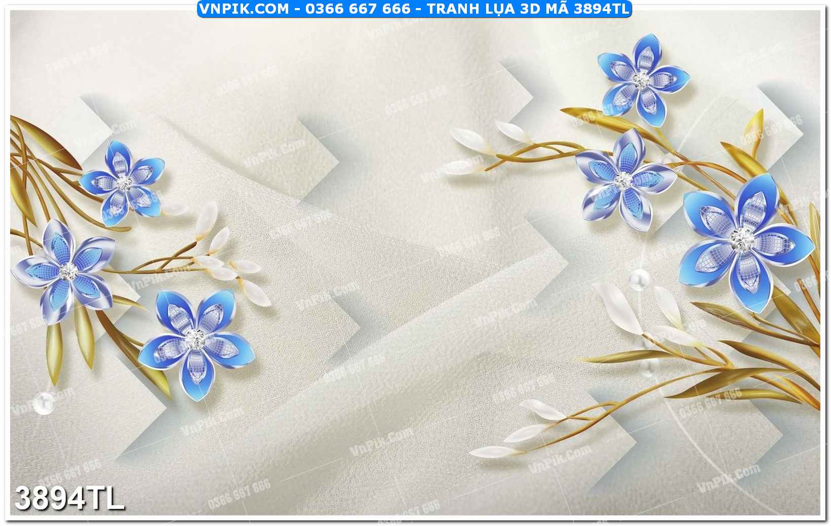 Tranh lụa 3D – Tranh trang trí dán tường 3894TL