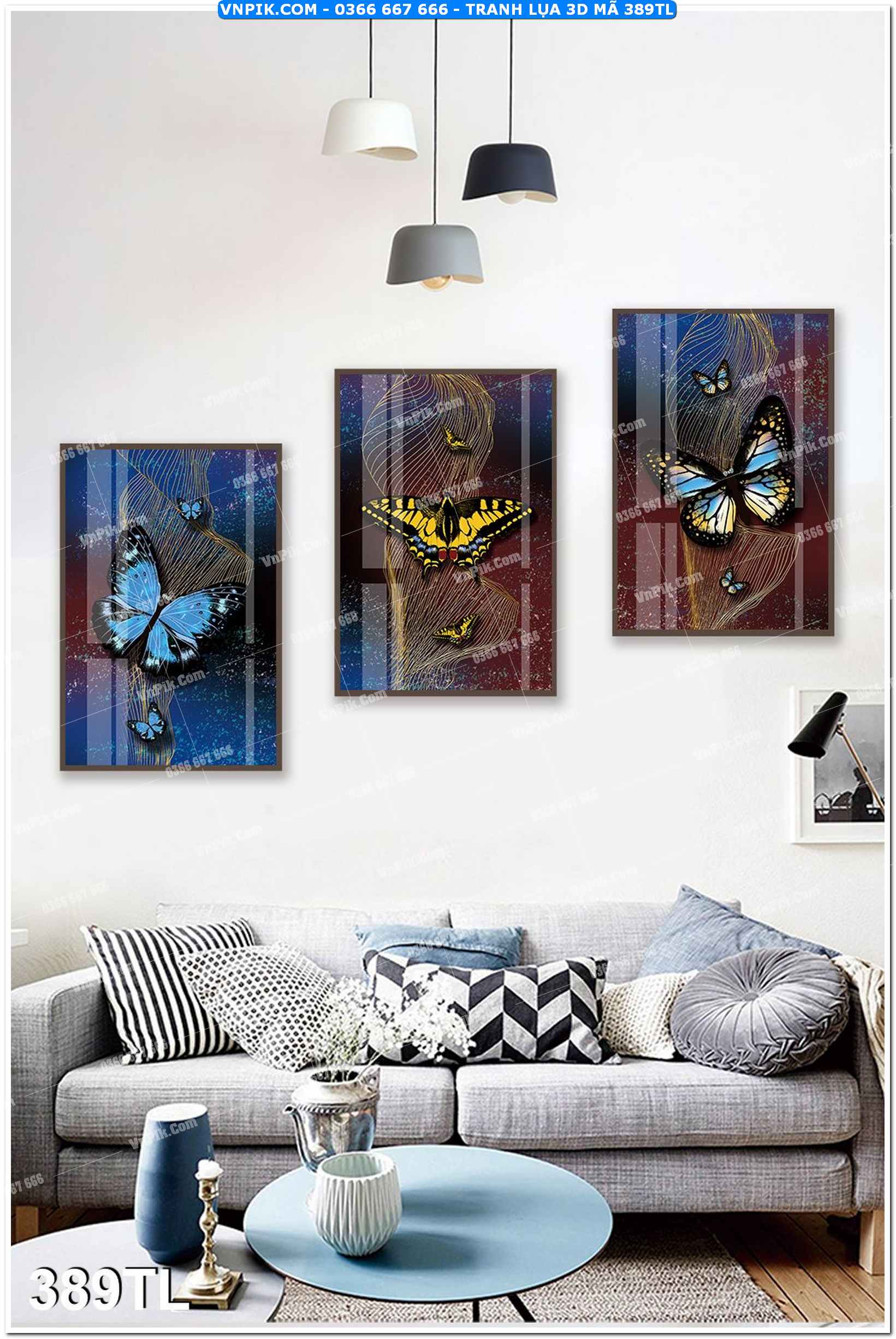 Tranh lụa 3D – Tranh trang trí dán tường 389TL