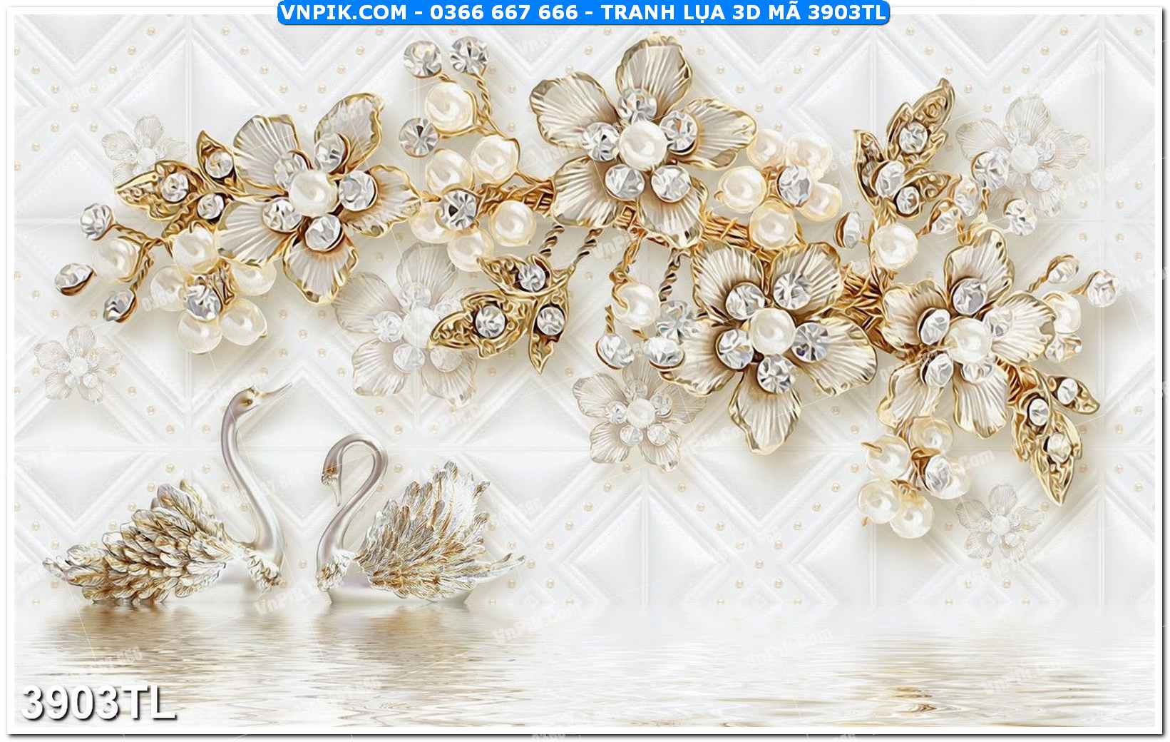 Tranh lụa 3D – Tranh trang trí dán tường 3903TL