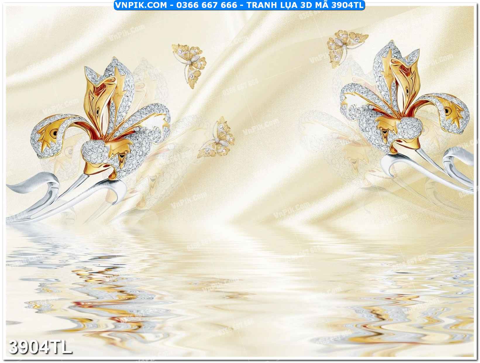 Tranh lụa 3D – Tranh trang trí dán tường 3904TL