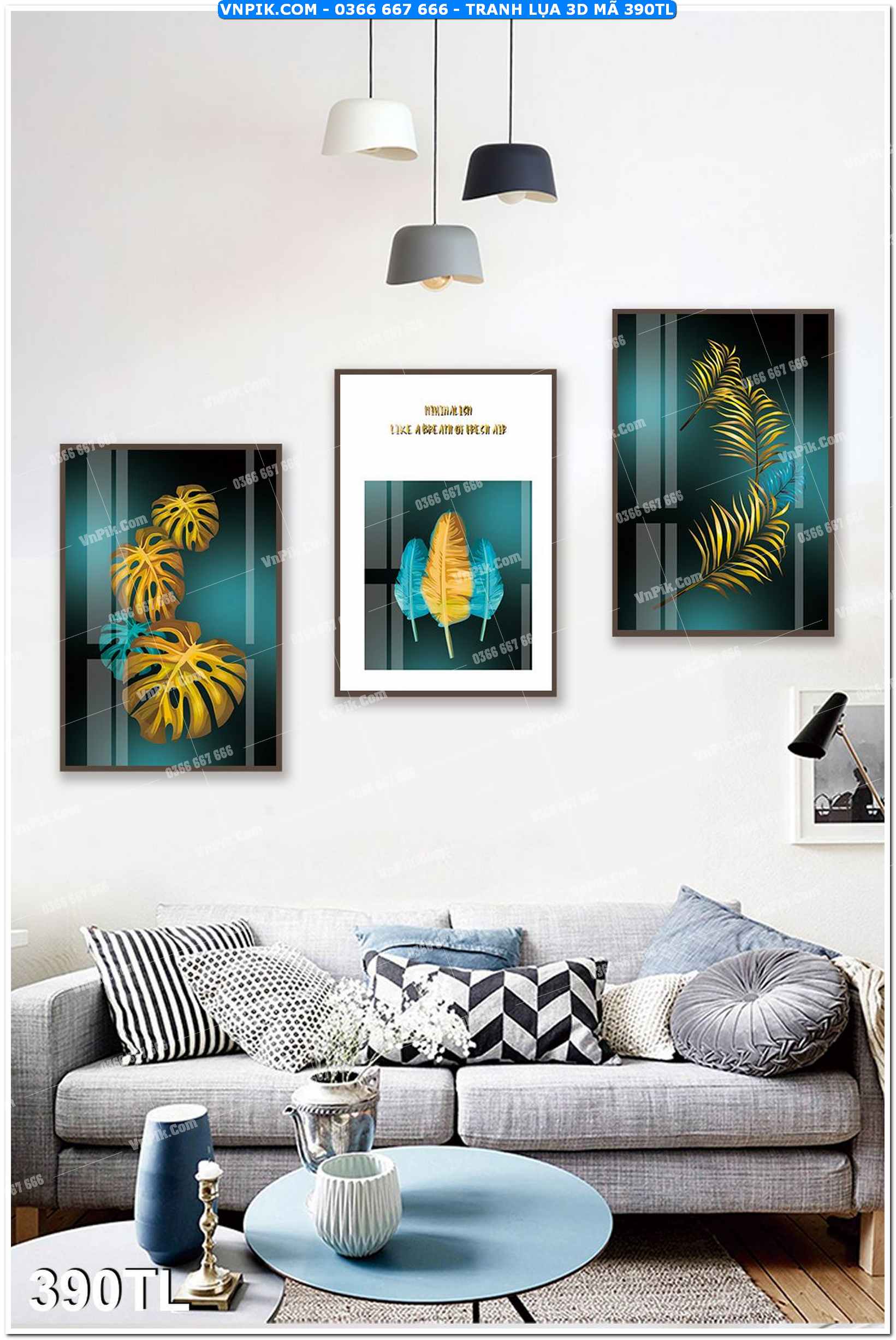 Tranh lụa 3D – Tranh trang trí dán tường 390TL