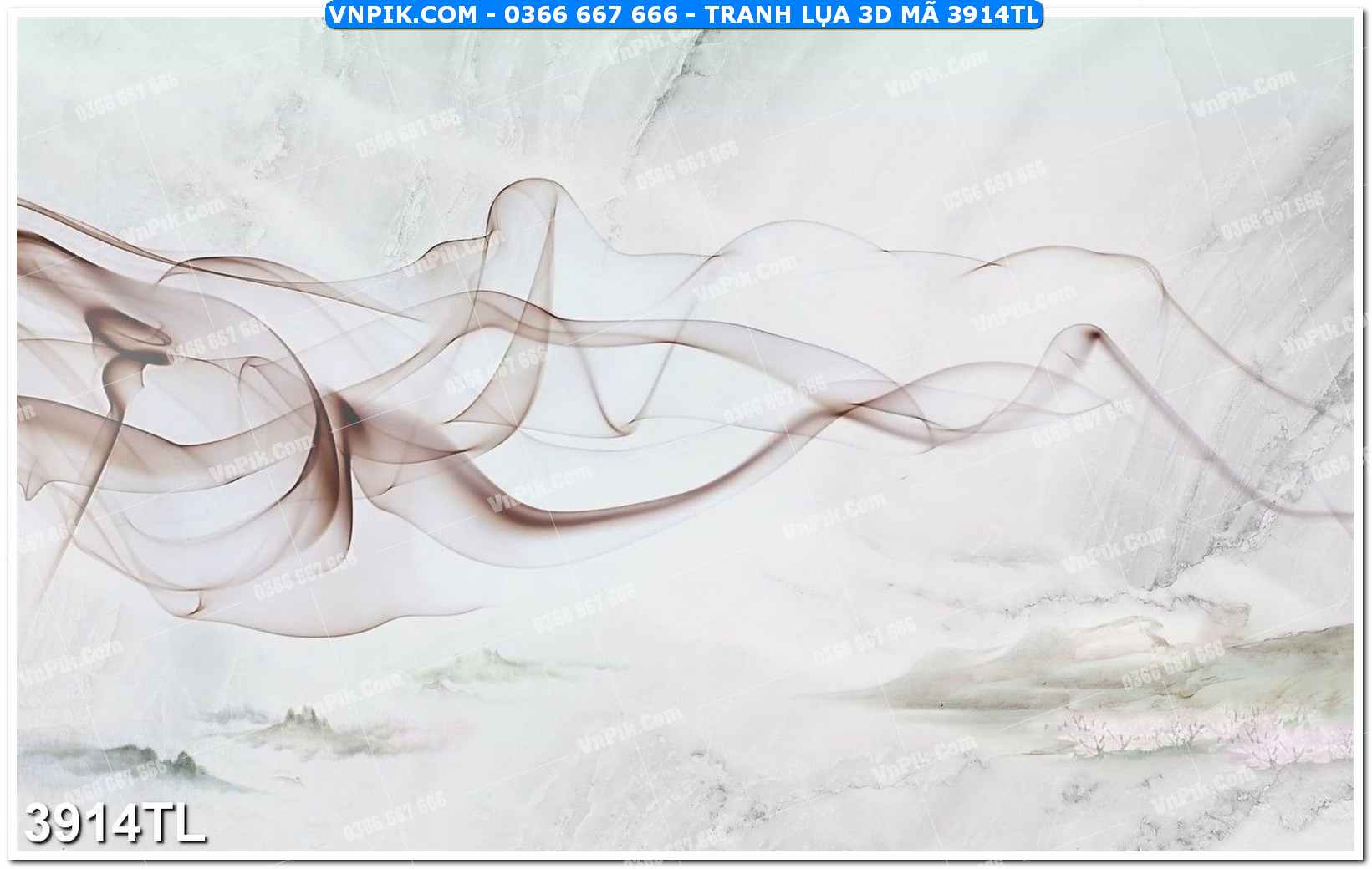 Tranh lụa 3D – Tranh trang trí dán tường 3914TL