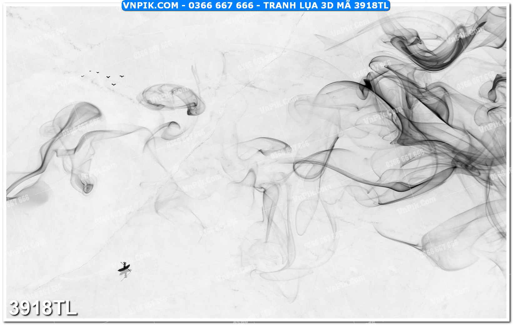 Tranh lụa 3D – Tranh trang trí dán tường 3918TL