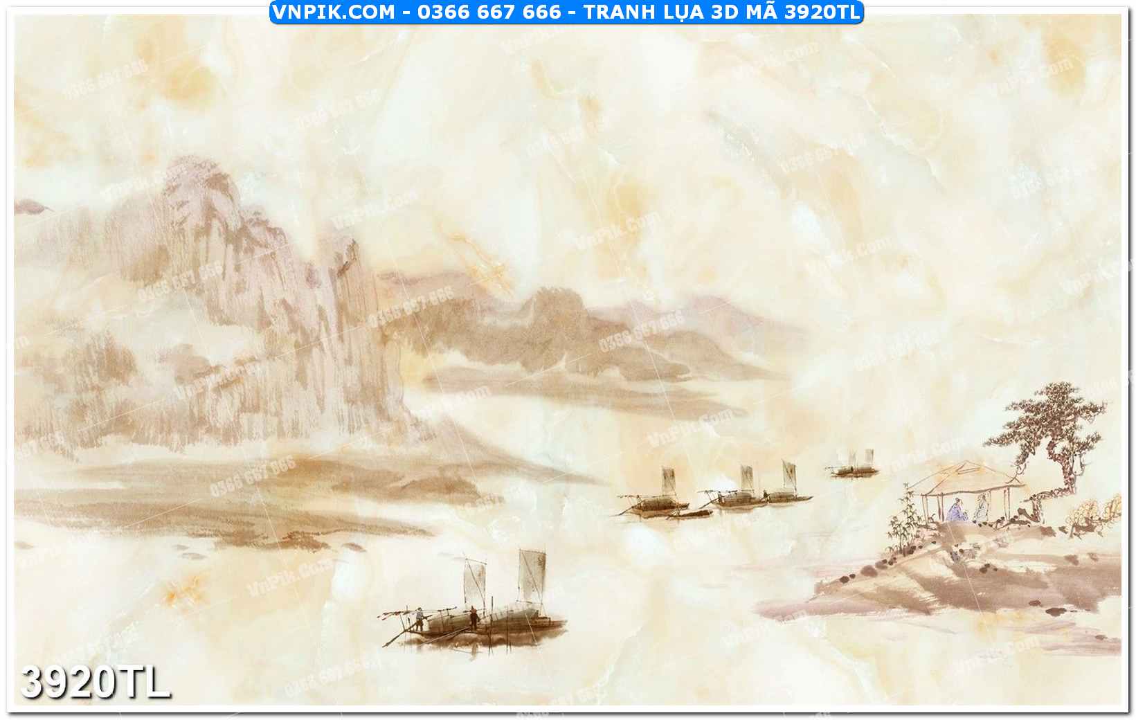 Tranh lụa 3D – Tranh trang trí dán tường 3920TL
