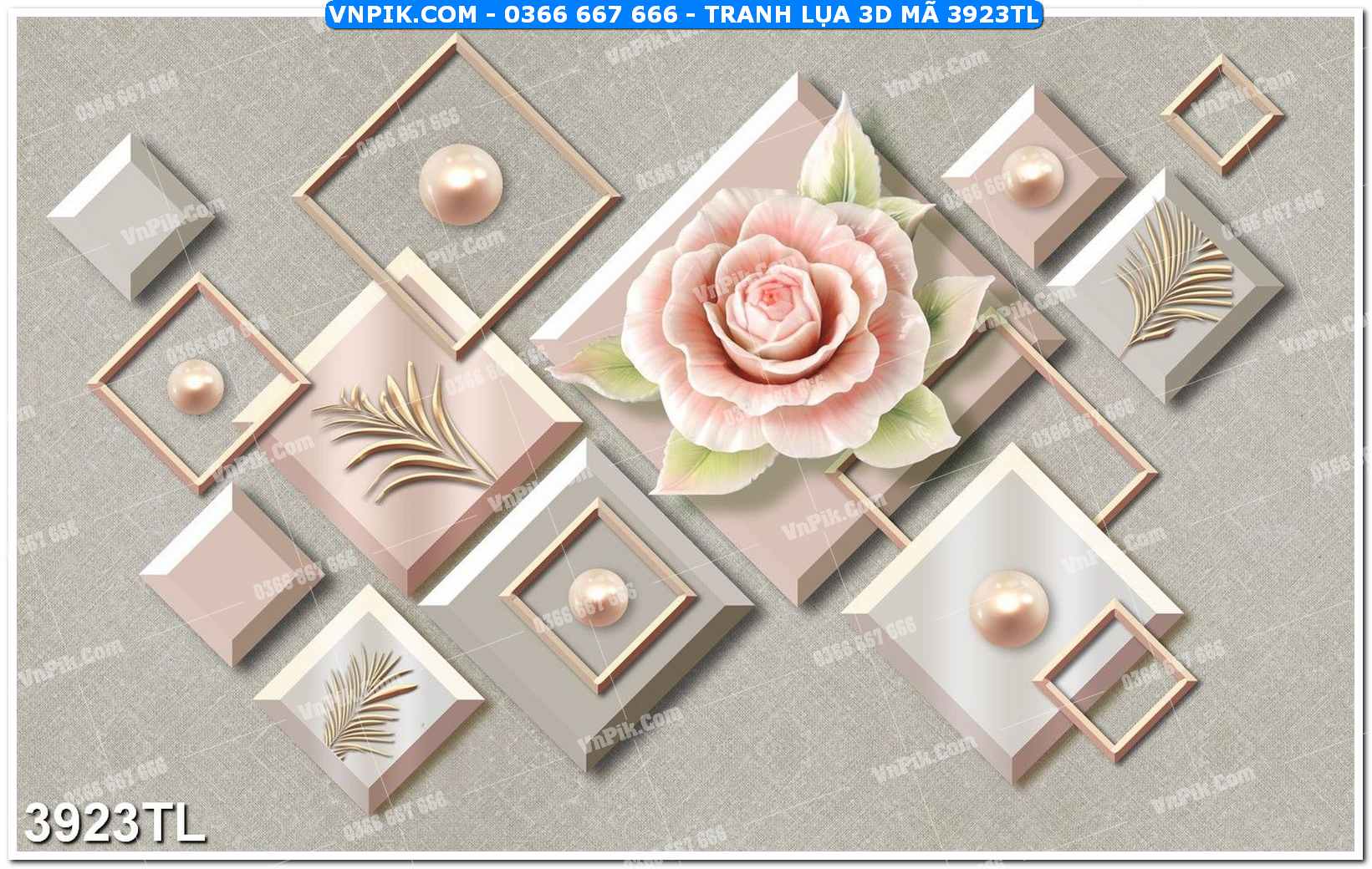 Tranh lụa 3D – Tranh trang trí dán tường 3923TL