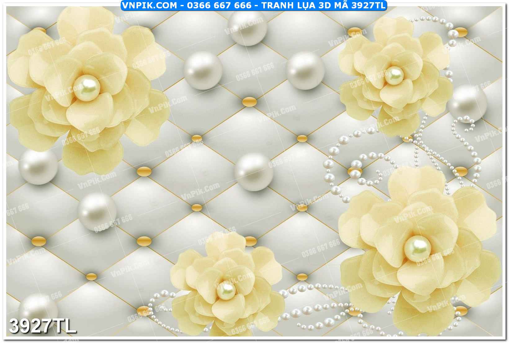 Tranh lụa 3D – Tranh trang trí dán tường 3927TL