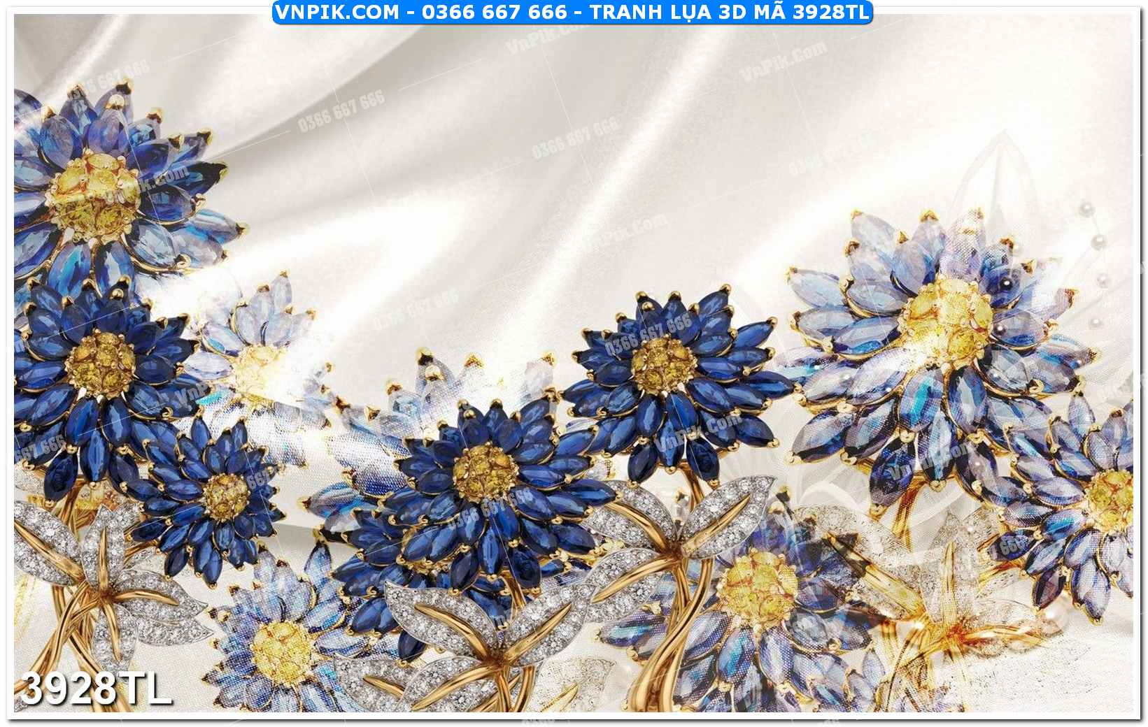 Tranh lụa 3D – Tranh trang trí dán tường 3928TL