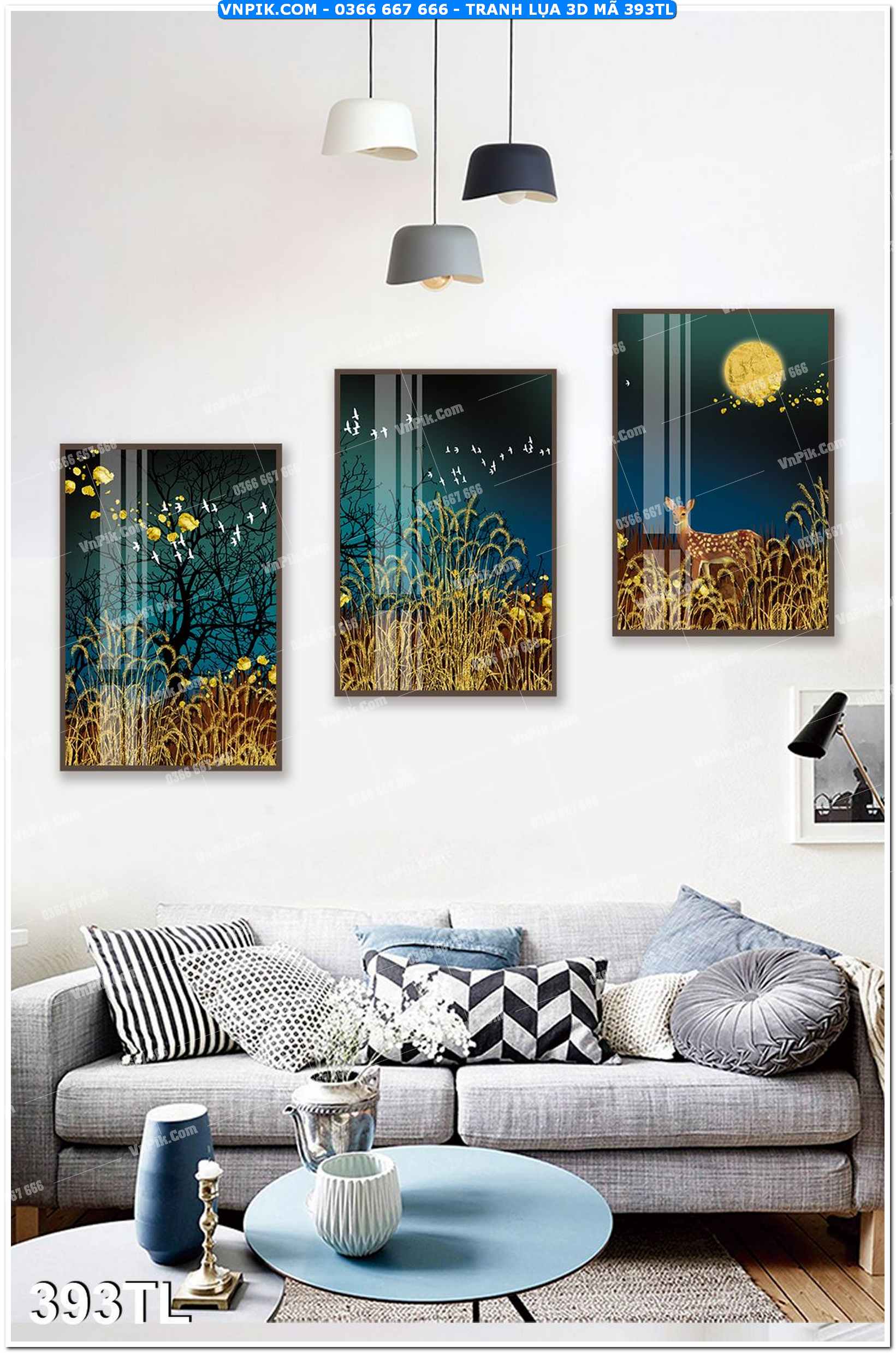 Tranh lụa 3D – Tranh trang trí dán tường 393TL