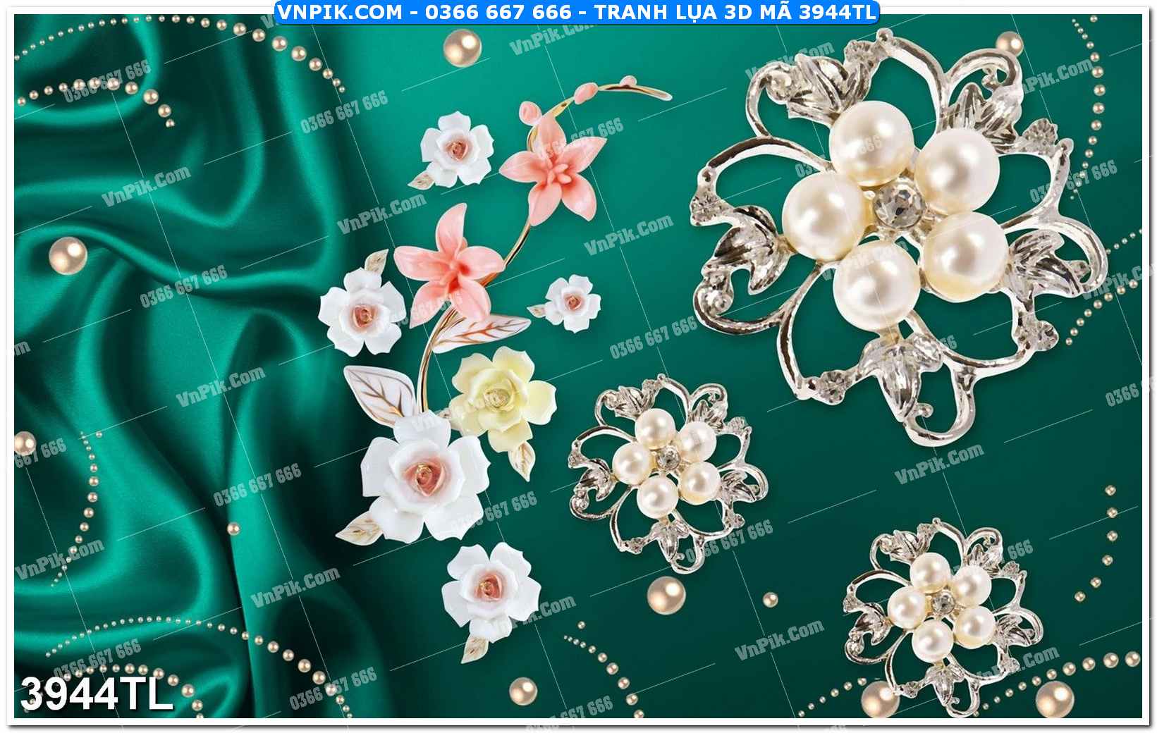 Tranh lụa 3D – Tranh trang trí dán tường 3944TL