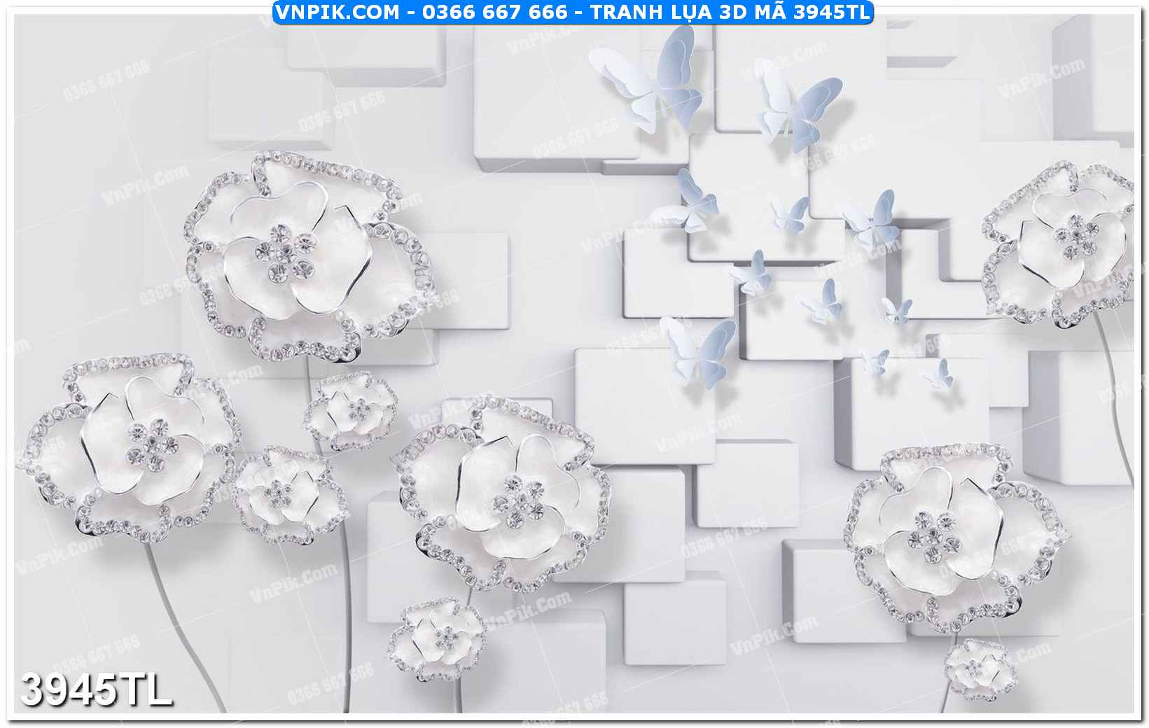 Tranh lụa 3D – Tranh trang trí dán tường 3945TL