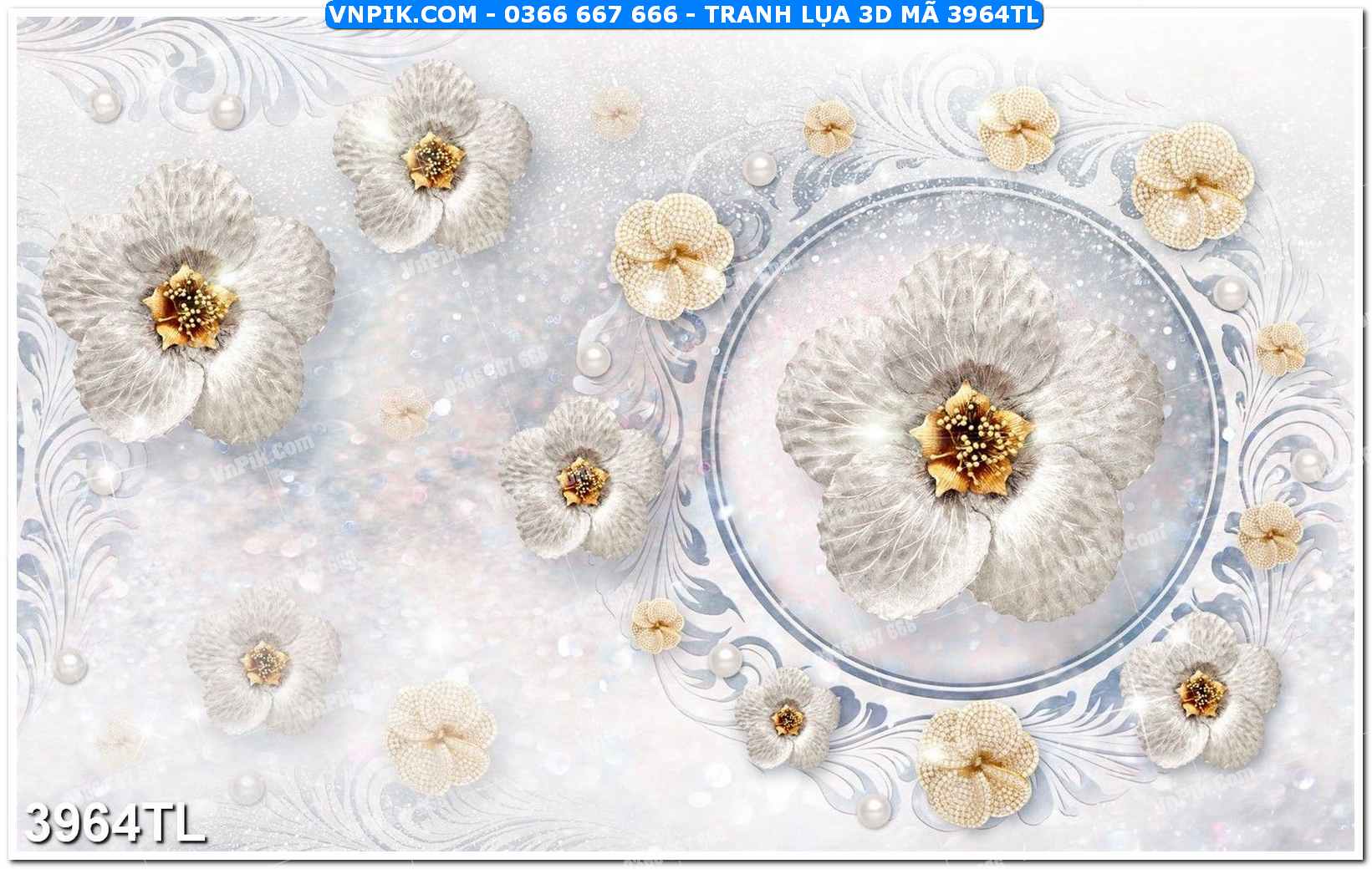 Tranh lụa 3D – Tranh trang trí dán tường 3964TL