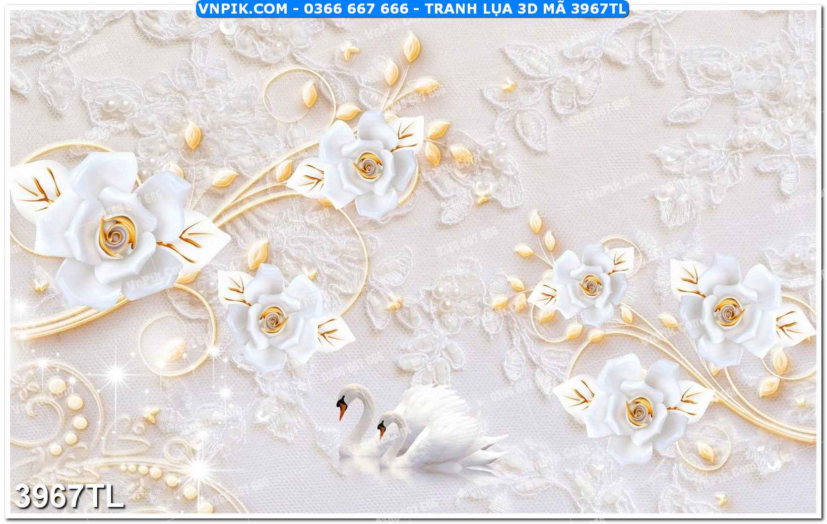 Tranh lụa 3D – Tranh trang trí dán tường 3967TL