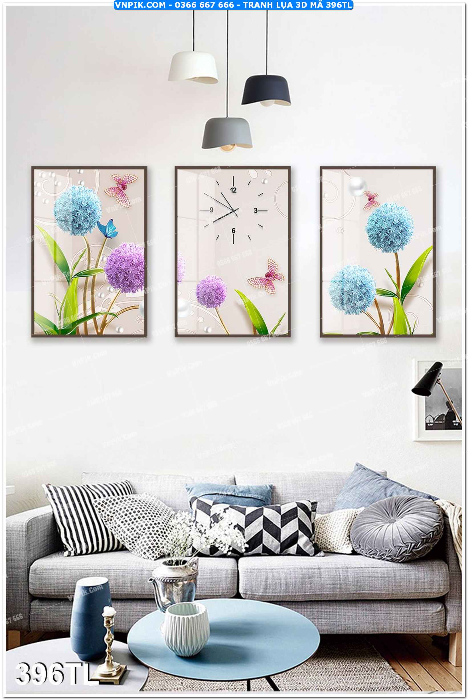 Tranh lụa 3D – Tranh trang trí dán tường 396TL