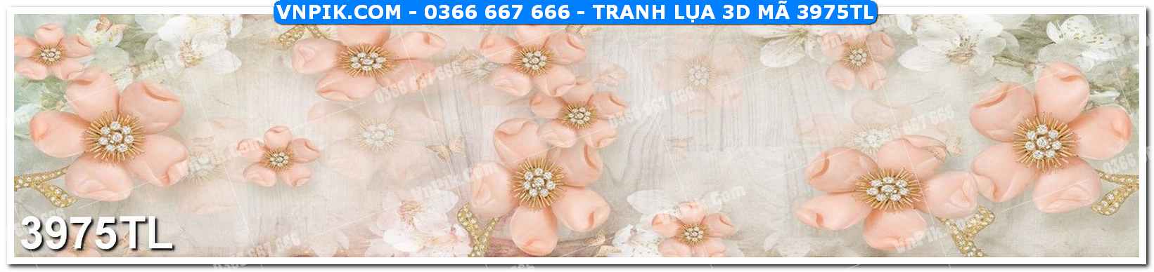 Tranh lụa 3D – Tranh trang trí dán tường 3975TL