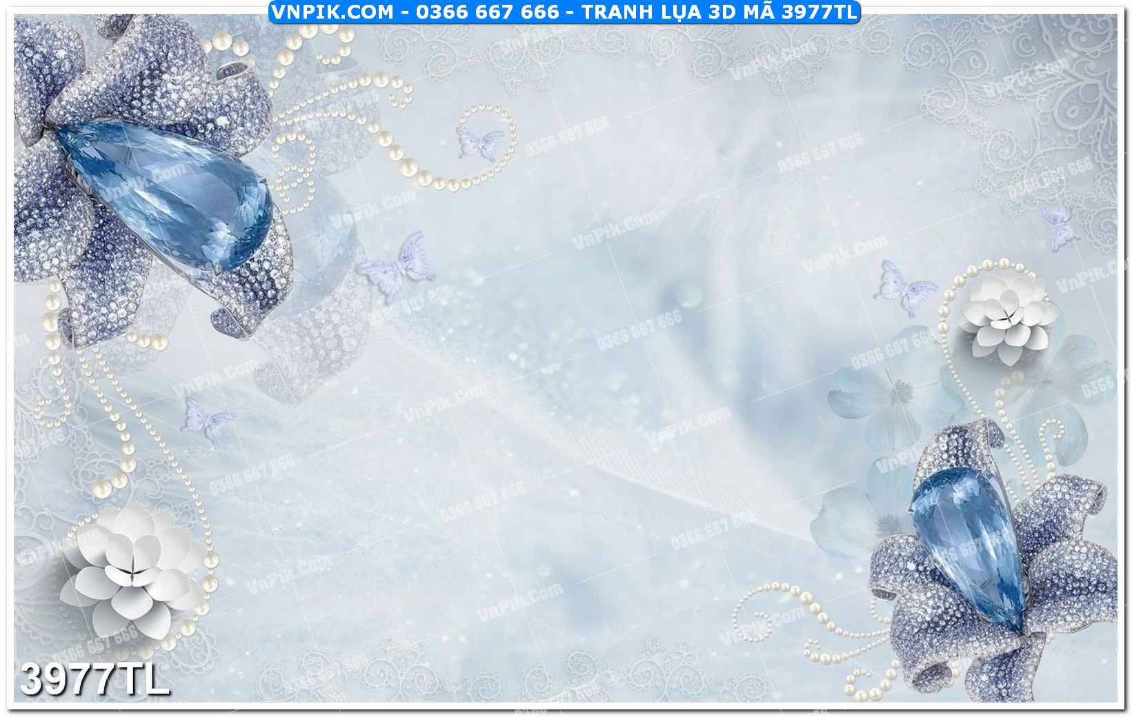 Tranh lụa 3D – Tranh trang trí dán tường 3977TL
