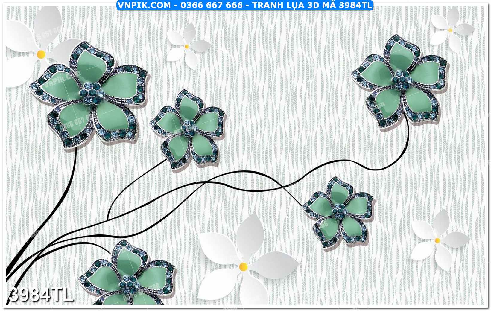 Tranh lụa 3D – Tranh trang trí dán tường 3984TL