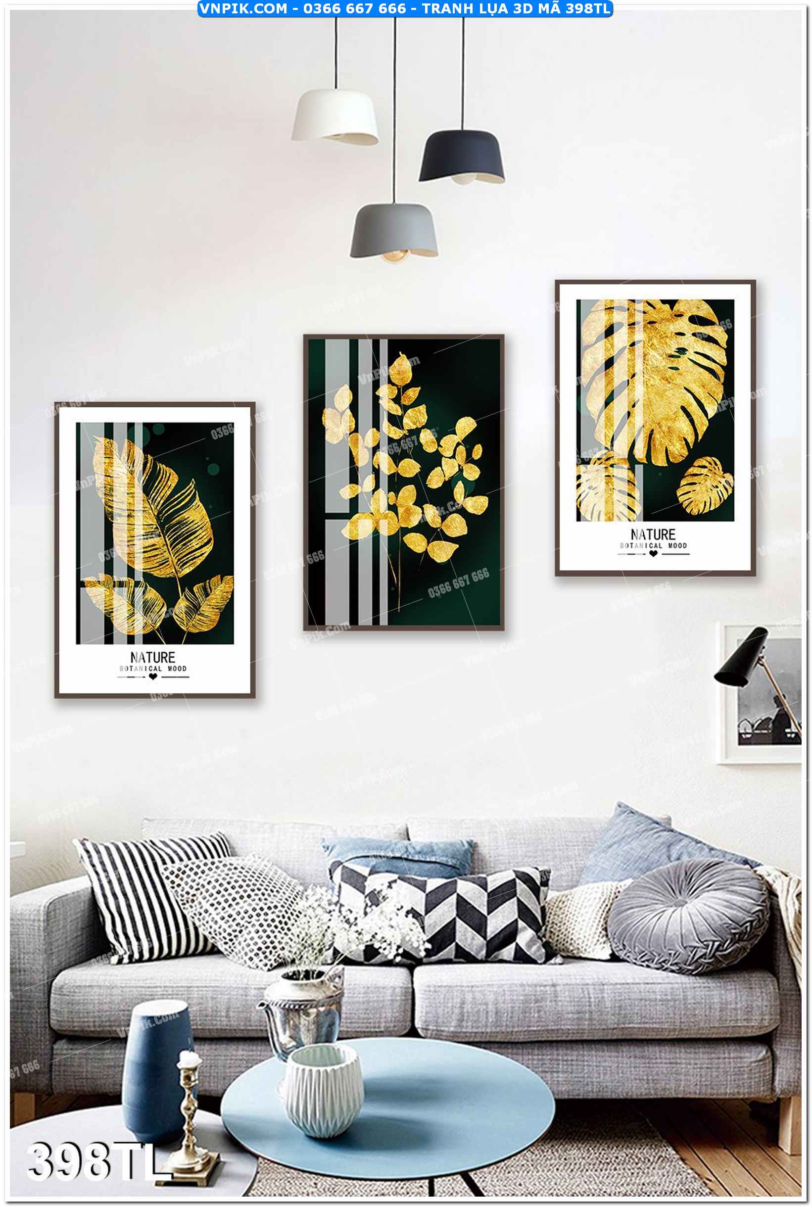 Tranh lụa 3D – Tranh trang trí dán tường 398TL