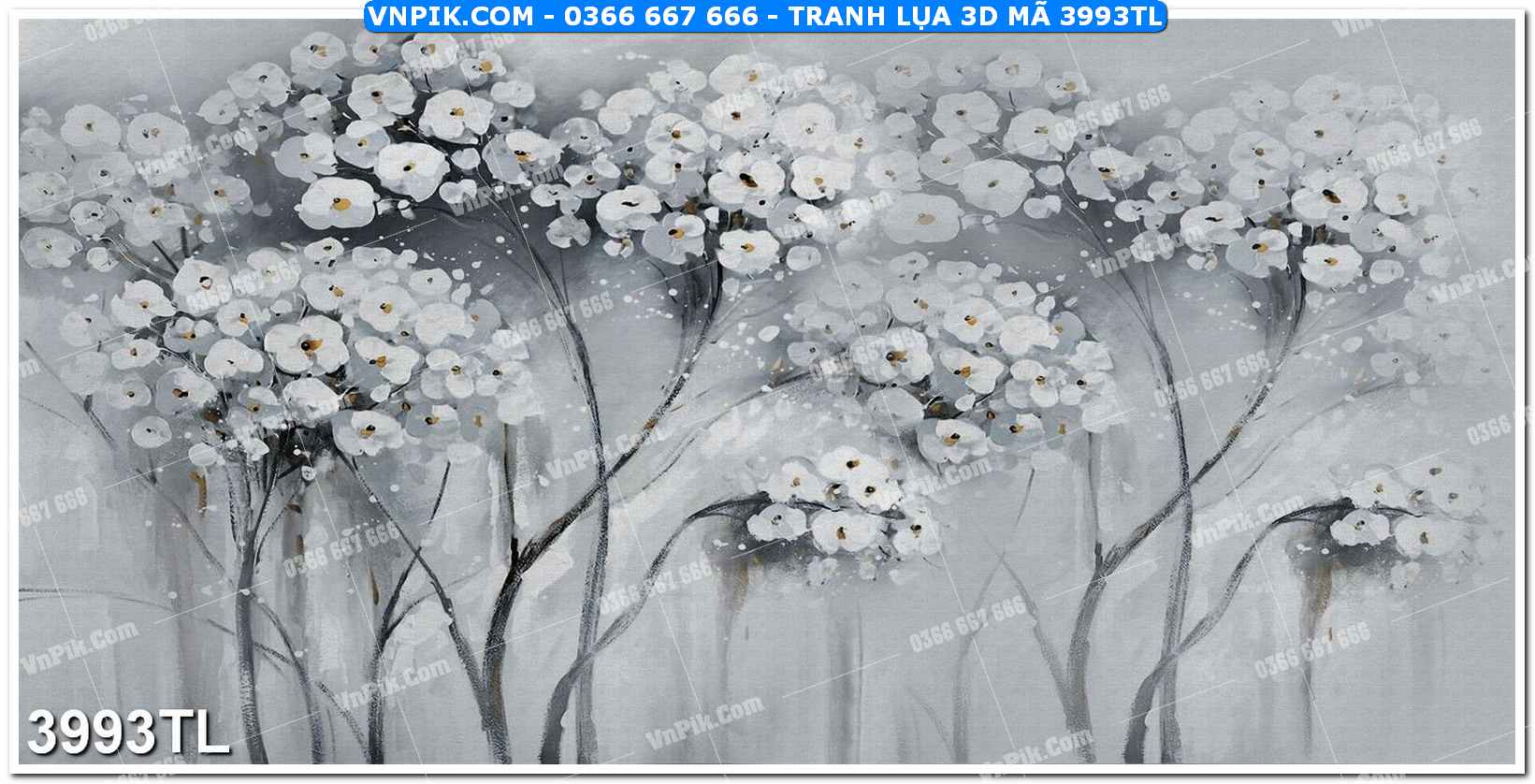 Tranh lụa 3D – Tranh trang trí dán tường 3993TL