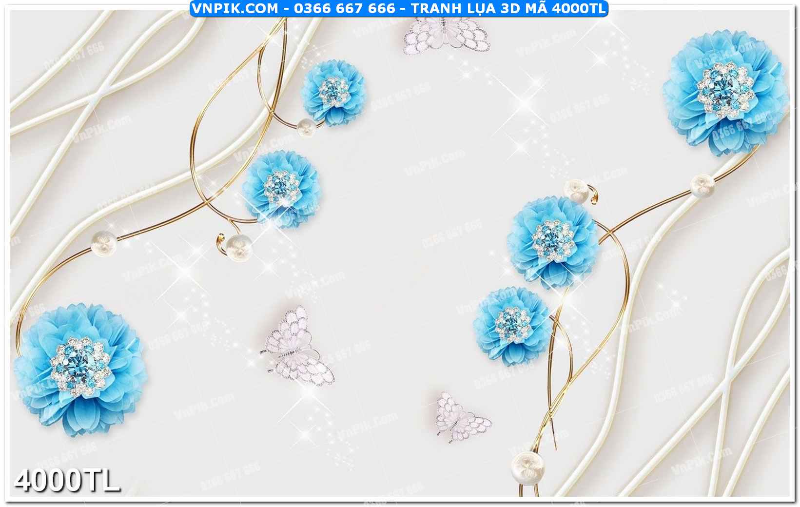 Tranh lụa 3D – Tranh trang trí dán tường 4000TL