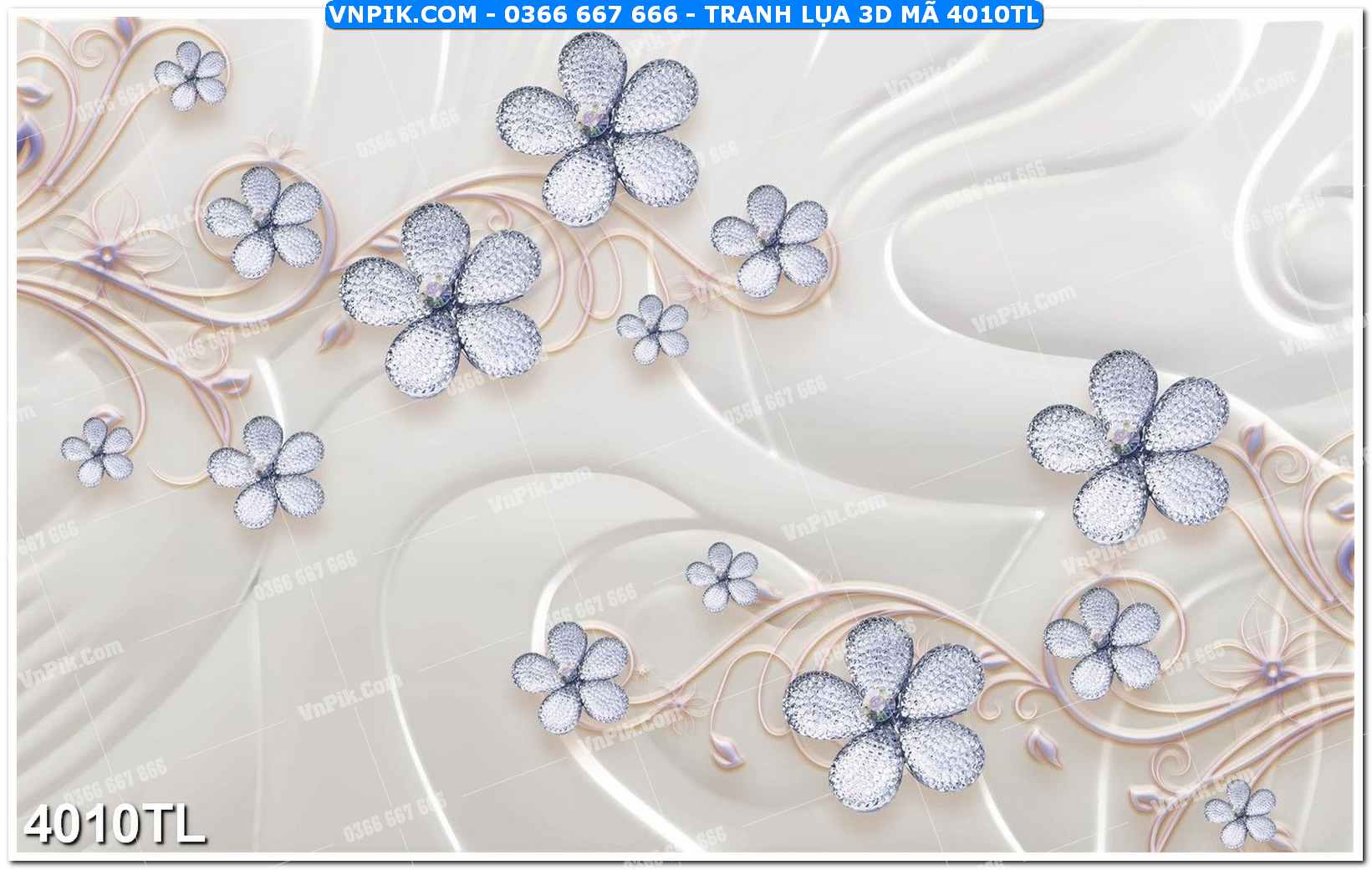 Tranh lụa 3D – Tranh trang trí dán tường 4010TL