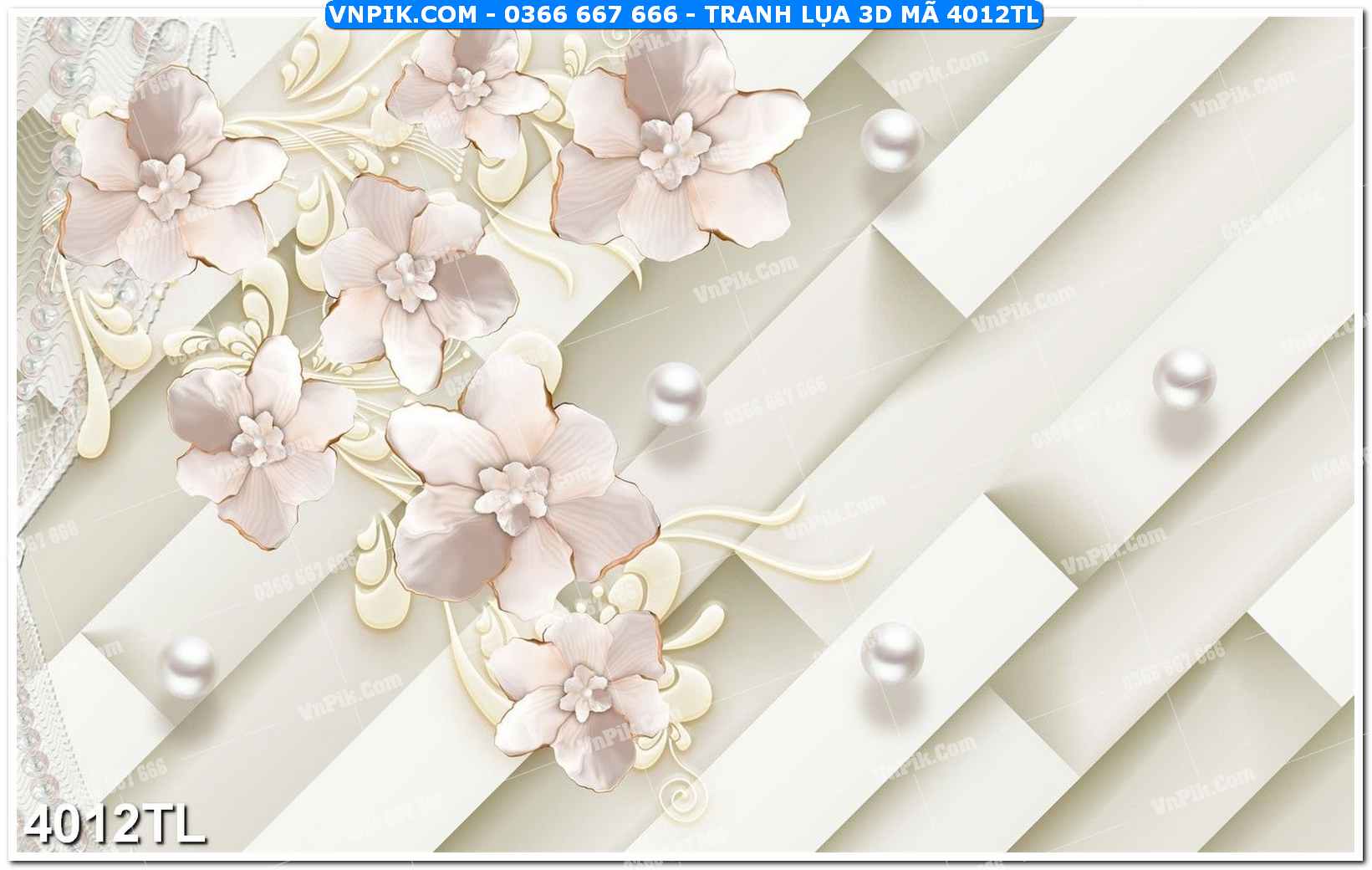 Tranh lụa 3D – Tranh trang trí dán tường 4012TL