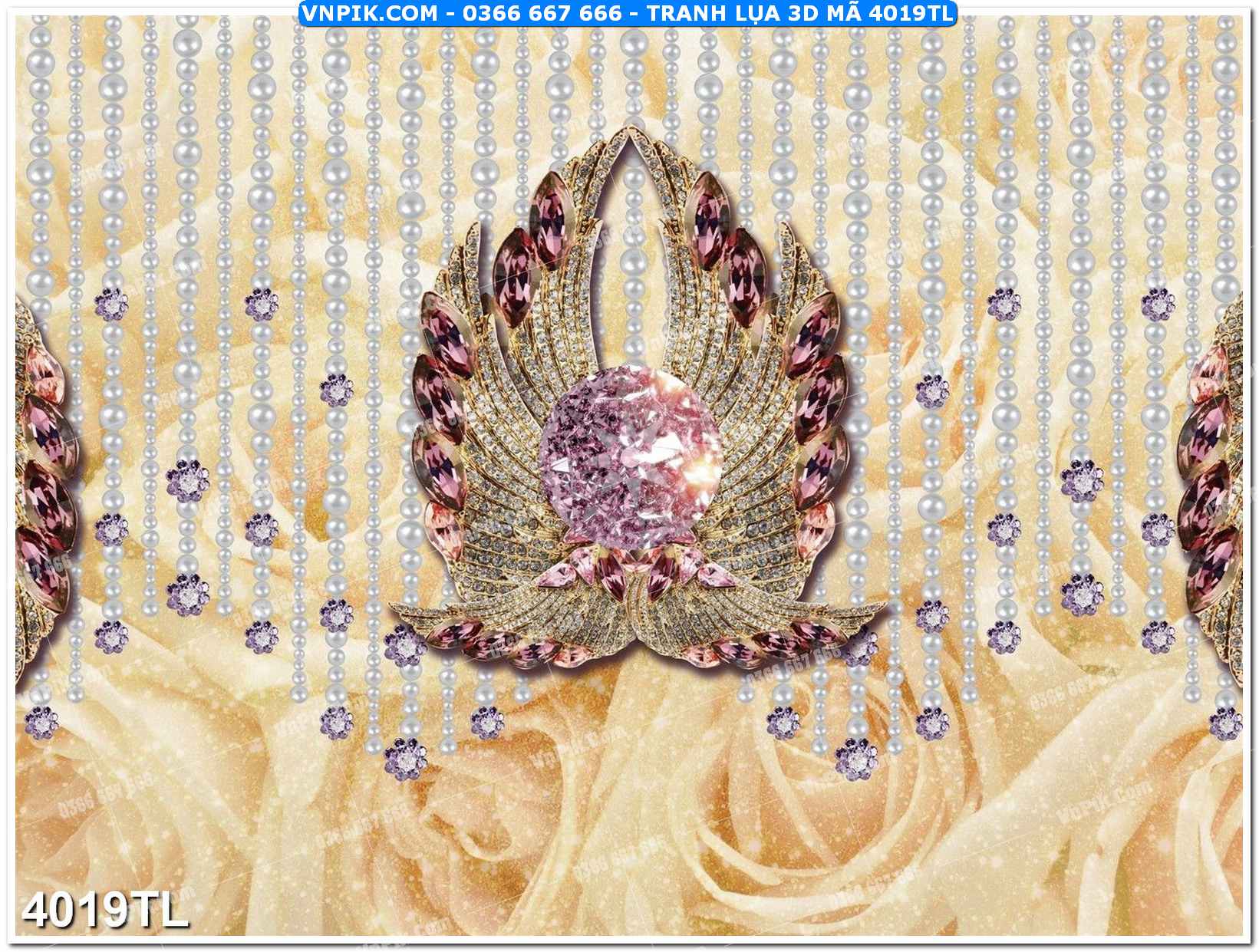 Tranh lụa 3D – Tranh trang trí dán tường 4019TL