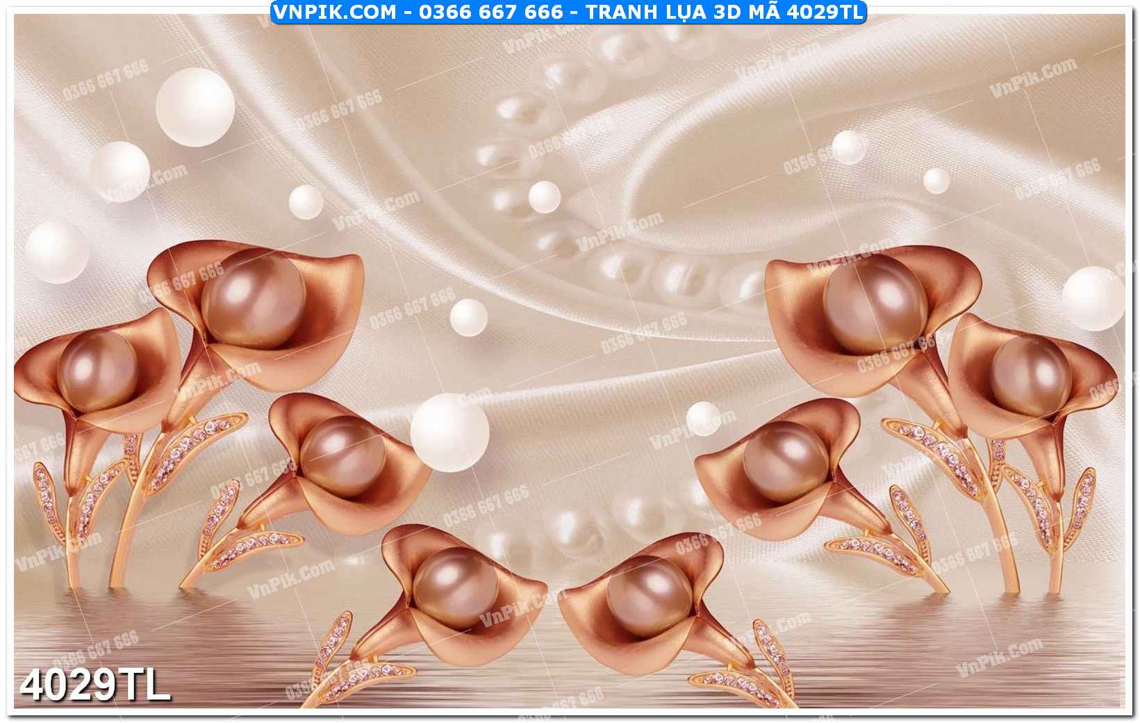 Tranh lụa 3D – Tranh trang trí dán tường 4029TL