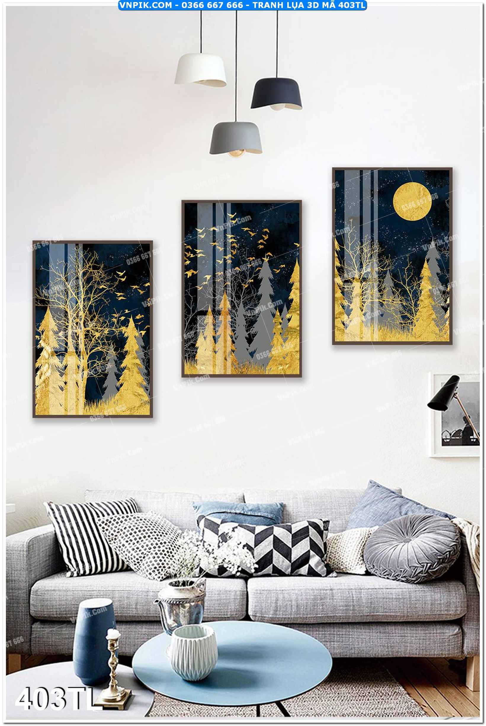 Tranh lụa 3D – Tranh trang trí dán tường 403TL