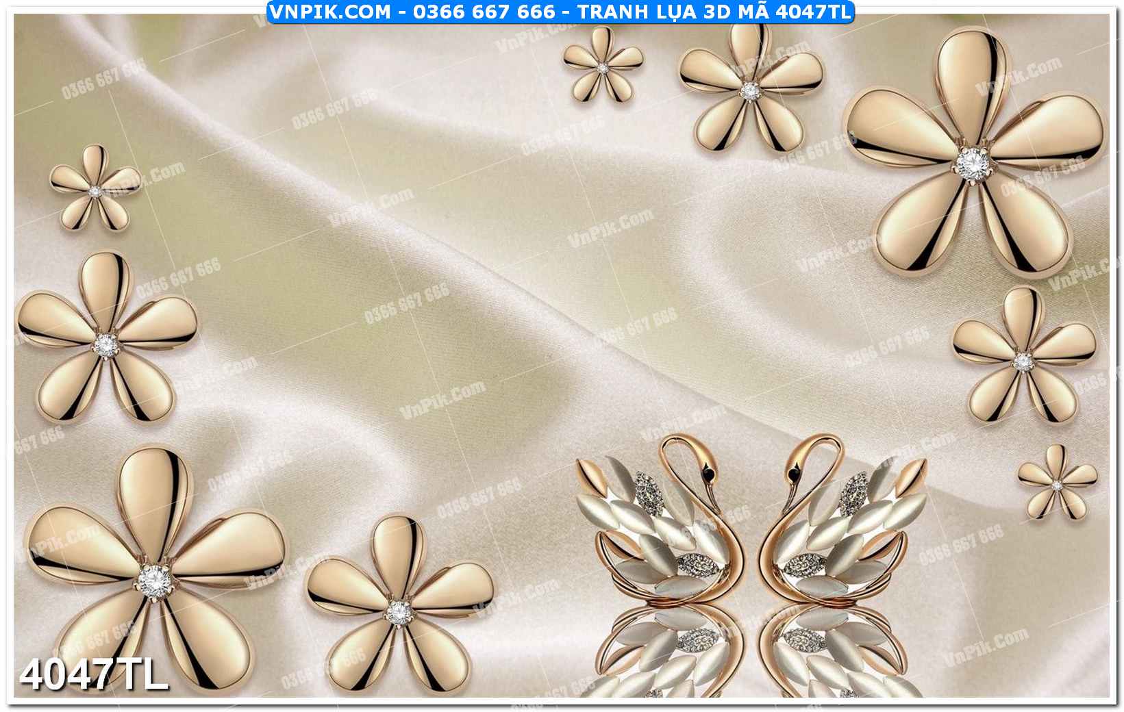 Tranh lụa 3D – Tranh trang trí dán tường 4047TL